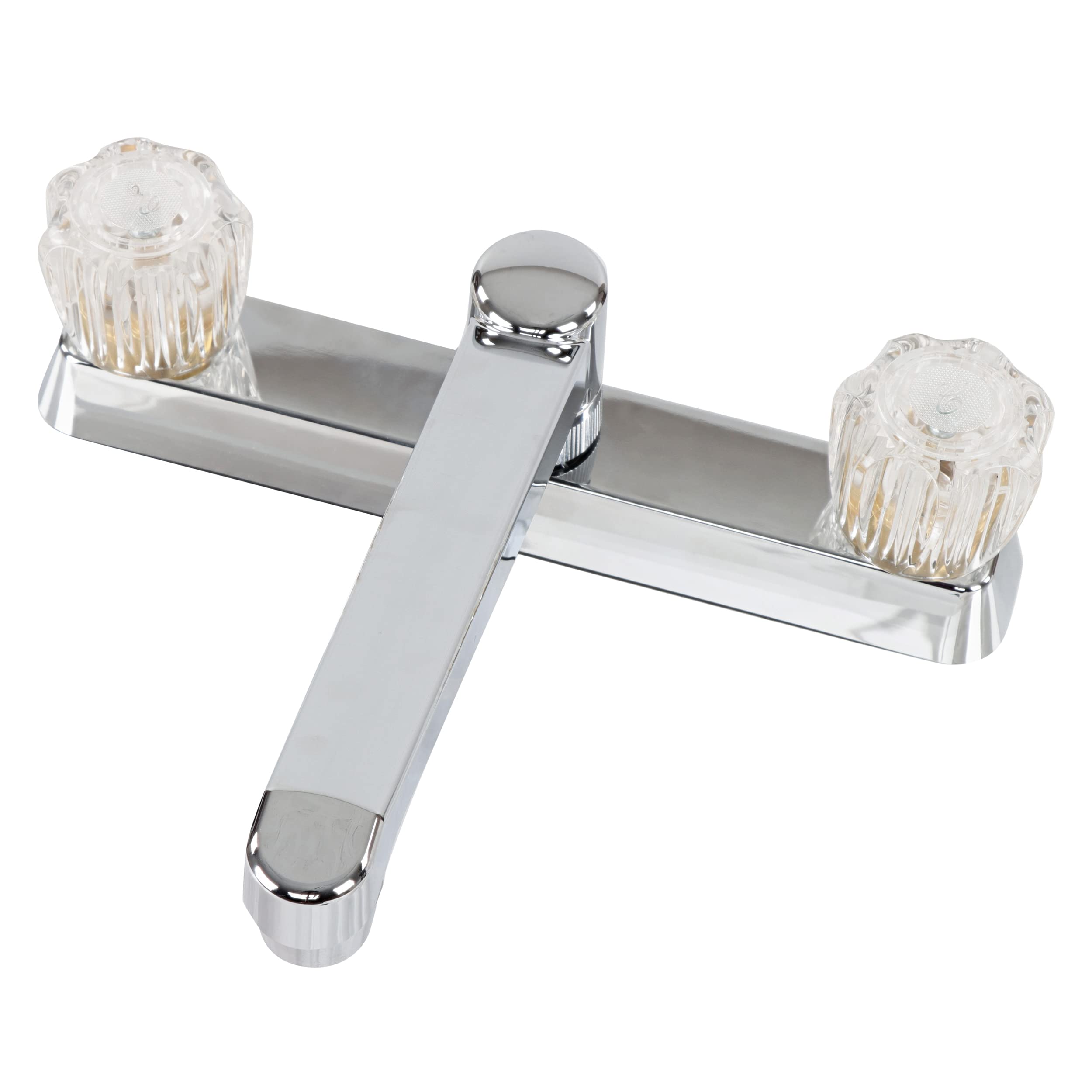 Empire Faucets RV Kitchen Faucet - Chrome Centerset Swivel Spout with Dual Crystal Handles for Small Spaces | Perfect for Tiny Homes, Campers & Petite Kitchens