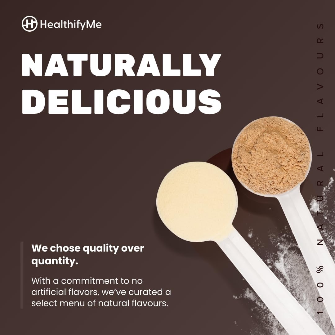 Healthifyme 100% Whey Protein Powder - 1 KG (2.2 lbs) | Whey Isolate & Concentrate Blend | 25.5g Protein per Serving | Digestive Enzymes Added | No Sugar, Preservatives | Muscle Recovery & Growth | Double Chocolate Flavor | Ideal for Post-Workout & Fitness Enthusiasts