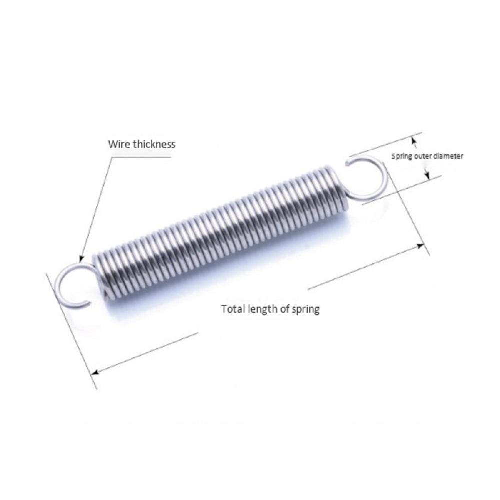 304 Stainless Steel Extension Spring with Hook - 0.56 Inch, Tension Return Spring for DIY Projects, Garage Tools, Screen Door Repair, and Industrial Applications