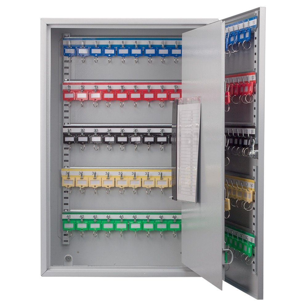 Barska 150-Key Capacity Steel Security Cabinet - Wall Mount Key Lock Box for Home, Office & Business Use