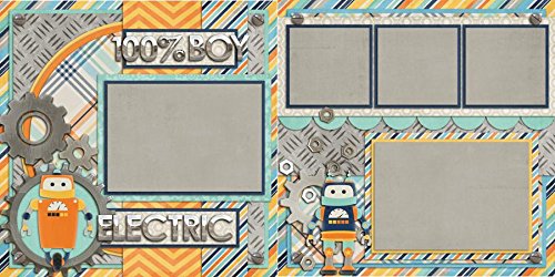 Boys Will Be Boys Scrapbook Kit - 5 Double Page Layouts for Memory Books, Baby Albums & DIY Crafts