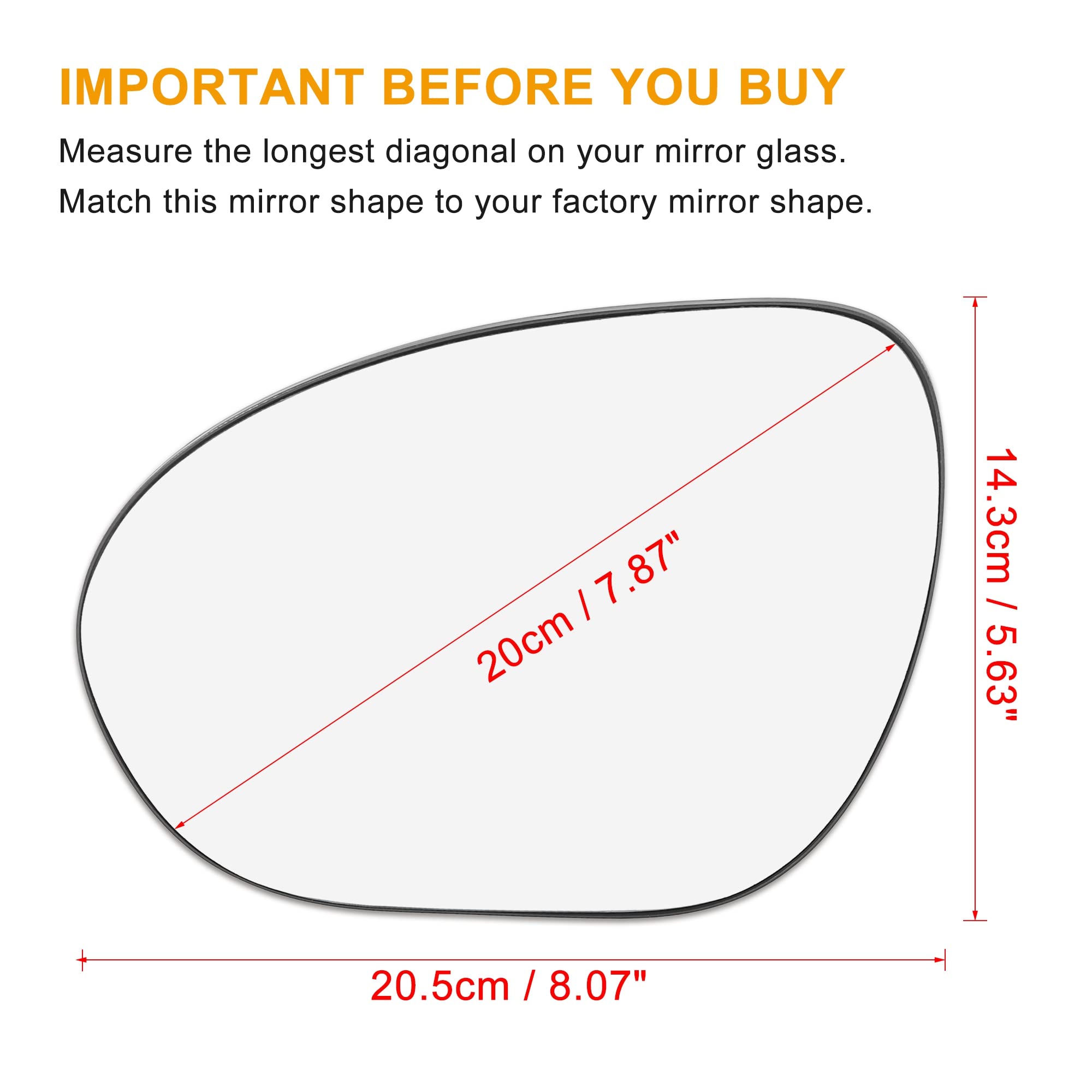 X AUTOHAUX Heated Rearview Mirror Glass Replacement with Backing Plate - Left/Right Driver Side Compatible with Nissan Cube & Juke | Perfect for Winter Driving, Enhanced Visibility & Safe Lane Changes