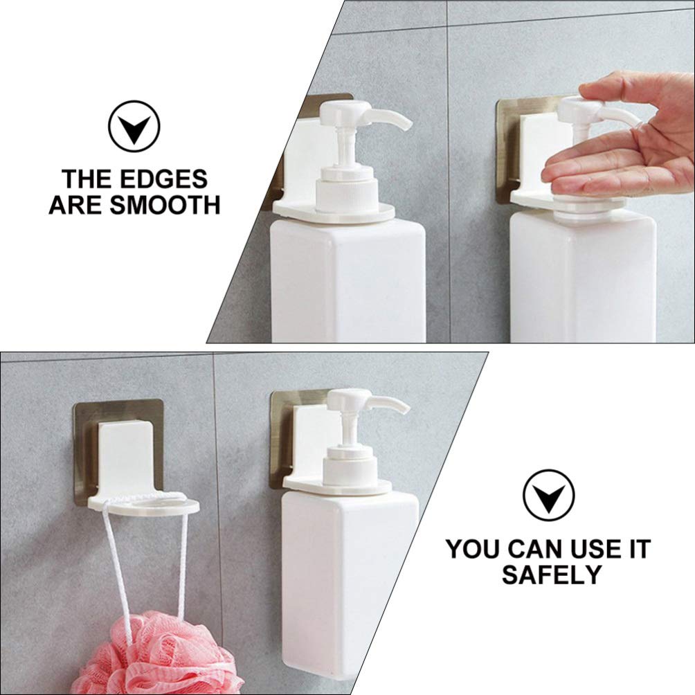 10-Pack Cabilock Shower Gel Holder - Wall Mounted Bathroom Soap Dispenser with Hanging Hook for Liquid Soap, Shampoo & Lotion - Durable PP Plastic White Shelves (Perfect for Showers, Kitchens & Laundry Rooms)