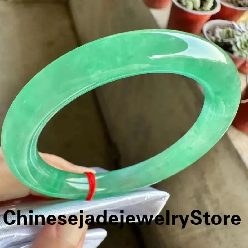 Natural Emerald Green Jade Bracelet - Handcarved Jadeite Bangle for Women - Rare Boutique Fine Jewelry - Perfect for Gifts, Weddings & Special Occasions