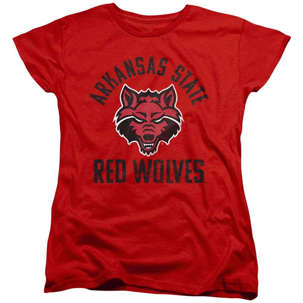 Official Red Wolves Logo Women's T-Shirt - Soft Cotton Tee for Casual Wear, Sports & Fan Events - Red, Large