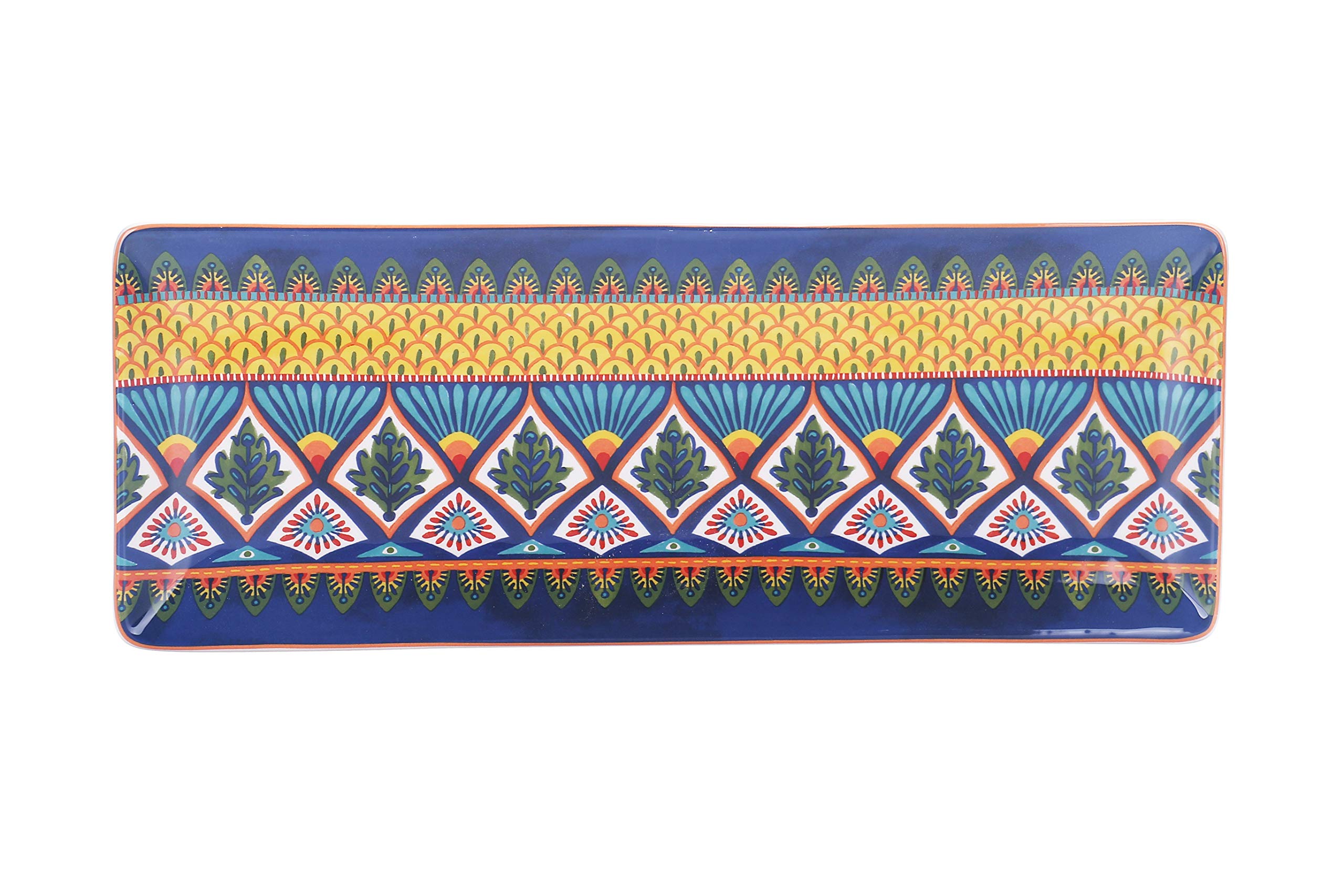 Bico Havana 14-inch Ceramic Rectangular Serving Platter Set of 2 - Microwave & Dishwasher Safe - Perfect for Salads, Pasta, Cheese, Appetizers & Charcuterie Boards - Ideal for Dinner Parties, Entertaining & Holiday Gatherings