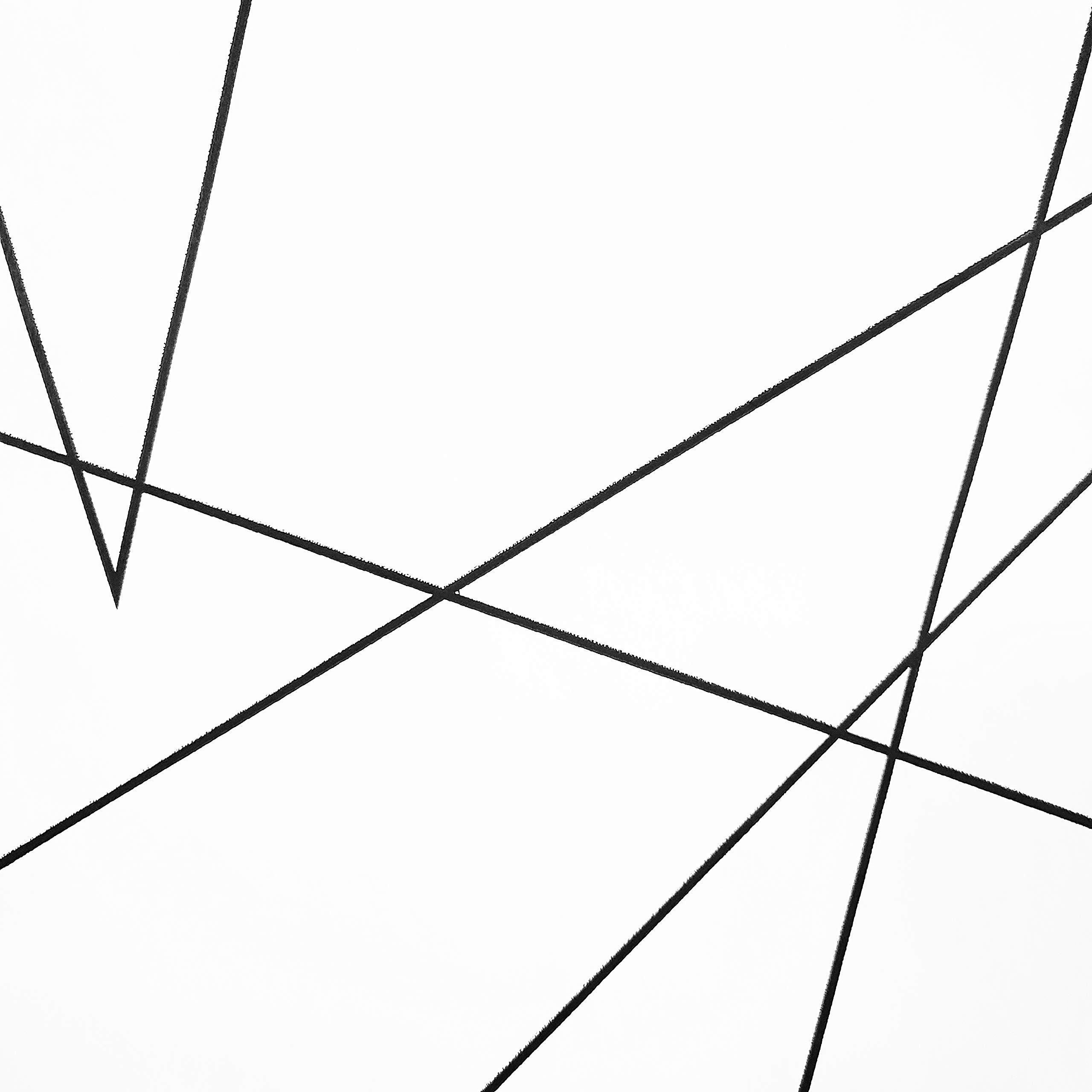 Modern Black and White Fractal Triangle Geometric Lines Wallpaper - Double Rolls for Home Wall Coverings | Perfect for Living Room, Bedroom & Office Decor