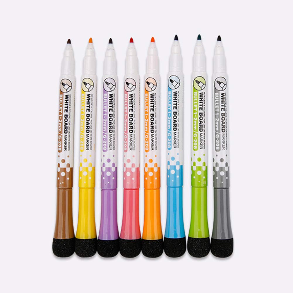 Magnetic Whiteboard Markers - 4 Pack Dry Erase Pens for Office, School & Home - Reusable & Erasable Board Markers in Yellow - Perfect for Presentations, Teaching & Note Taking