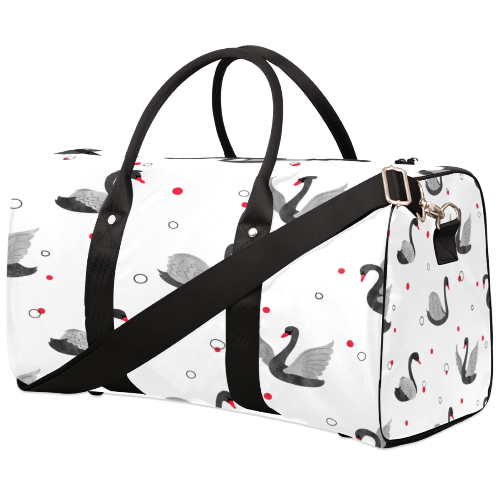 Black Swans Foldable Travel Duffel Bag - Large Sport Gym Bag for Men & Women - Yoga, Overnight & Weekend Getaway - Perfect for Fitness, Travel & Outdoor Adventures