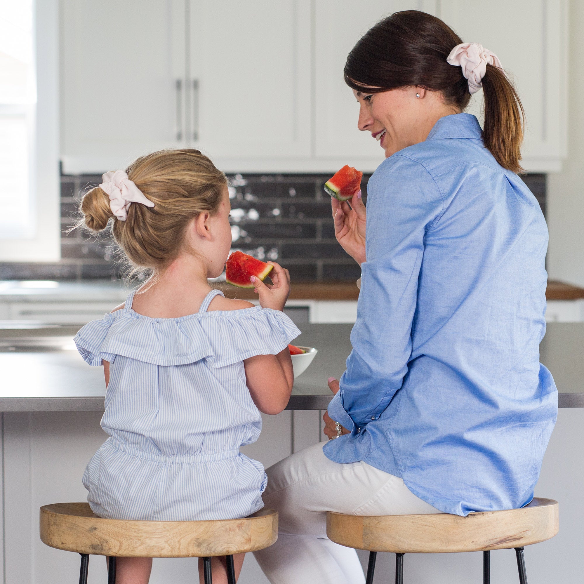 Lulujo Mommy & Me Scrunchies Hair Ties - Soft Elastic Hair Accessories for Women & Kids - Perfect for Matching Outfits, Family Photos & Everyday Wear