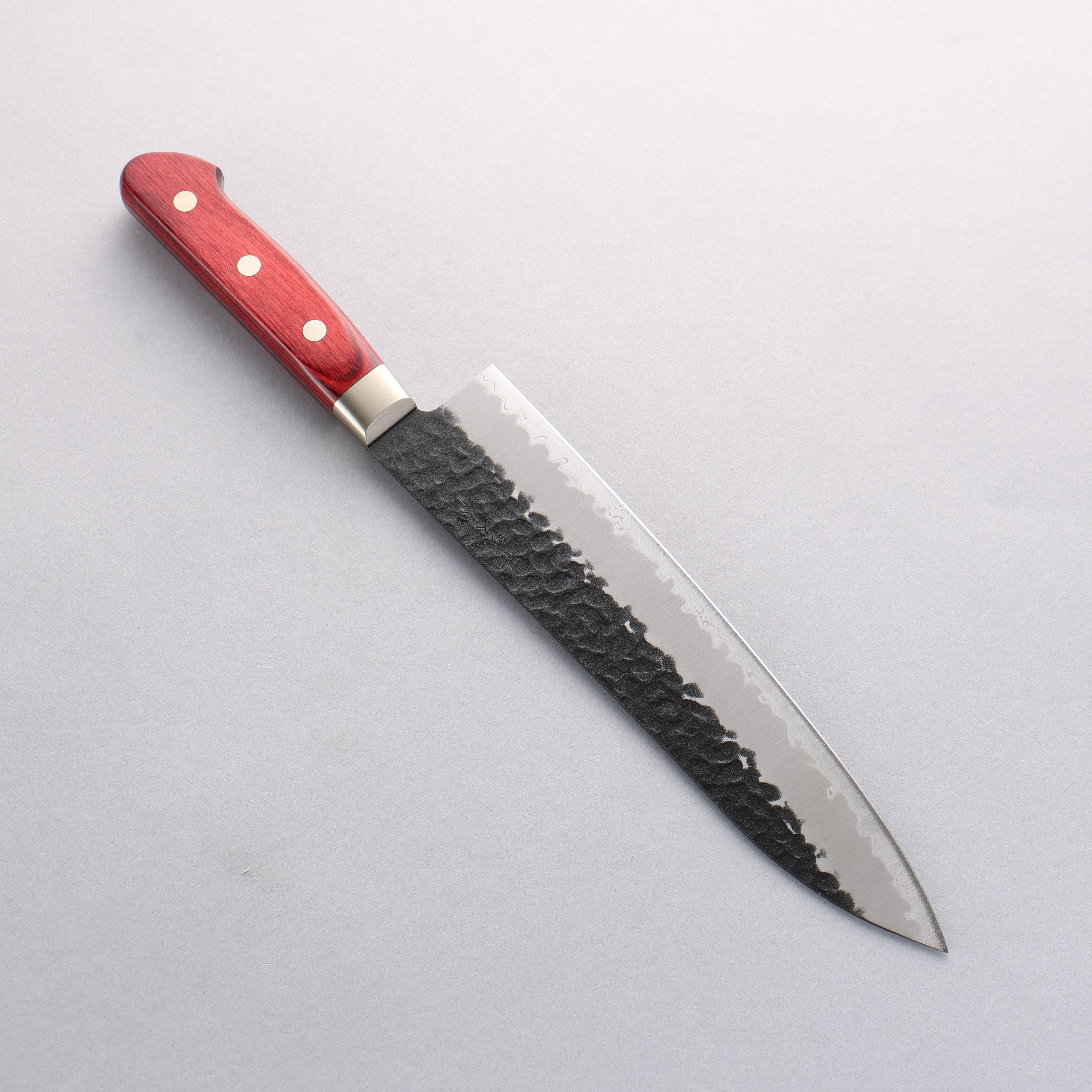 Premium Seisuke Kurobeni Blue Super Hammered Kurouchi Gyuto Chef Knife 210mm - Japanese Damascus Steel with Red Pakkawood Handle - Perfect for Sushi, Meat Slicing & Professional Kitchen Use