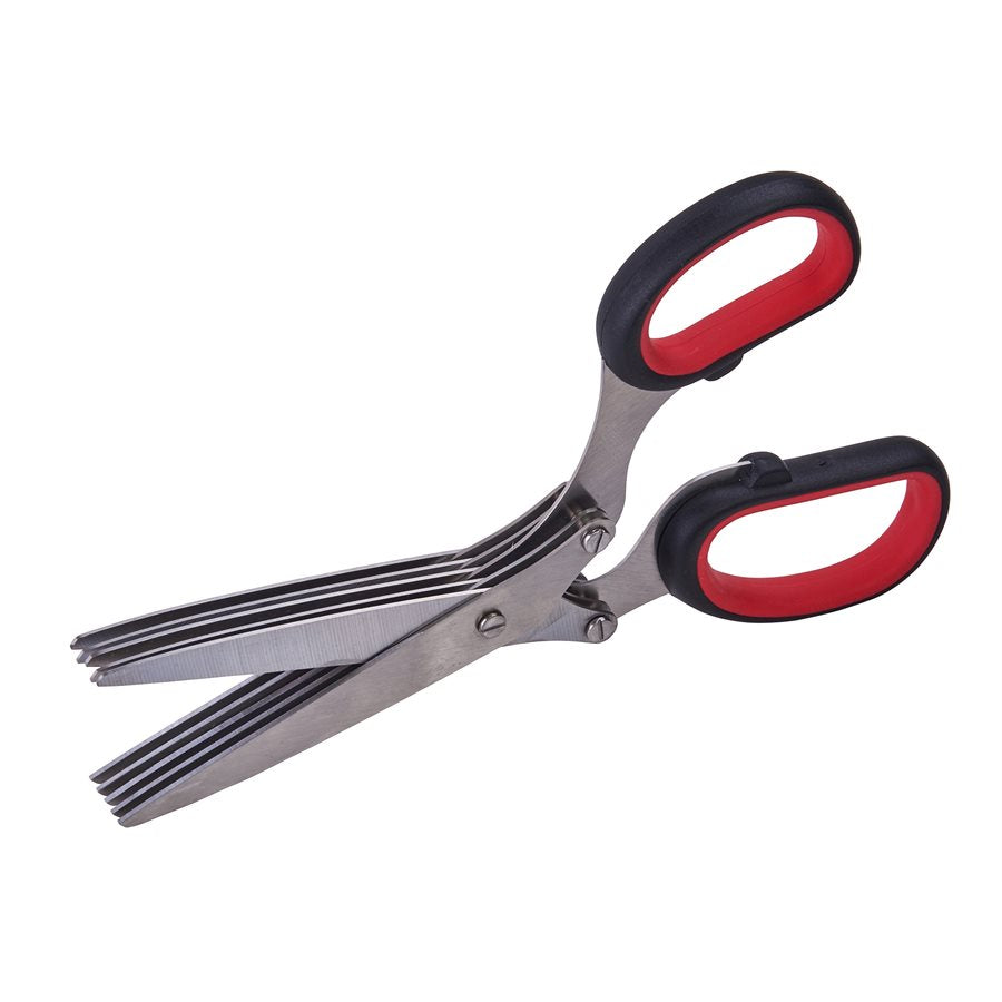 Winco Herb Shears with 5-Layer Stainless Steel Blades - Professional Kitchen Scissors for Cutting Fresh Herbs, Vegetables, and More - Perfect for Cooking, Gardening, and Food Prep