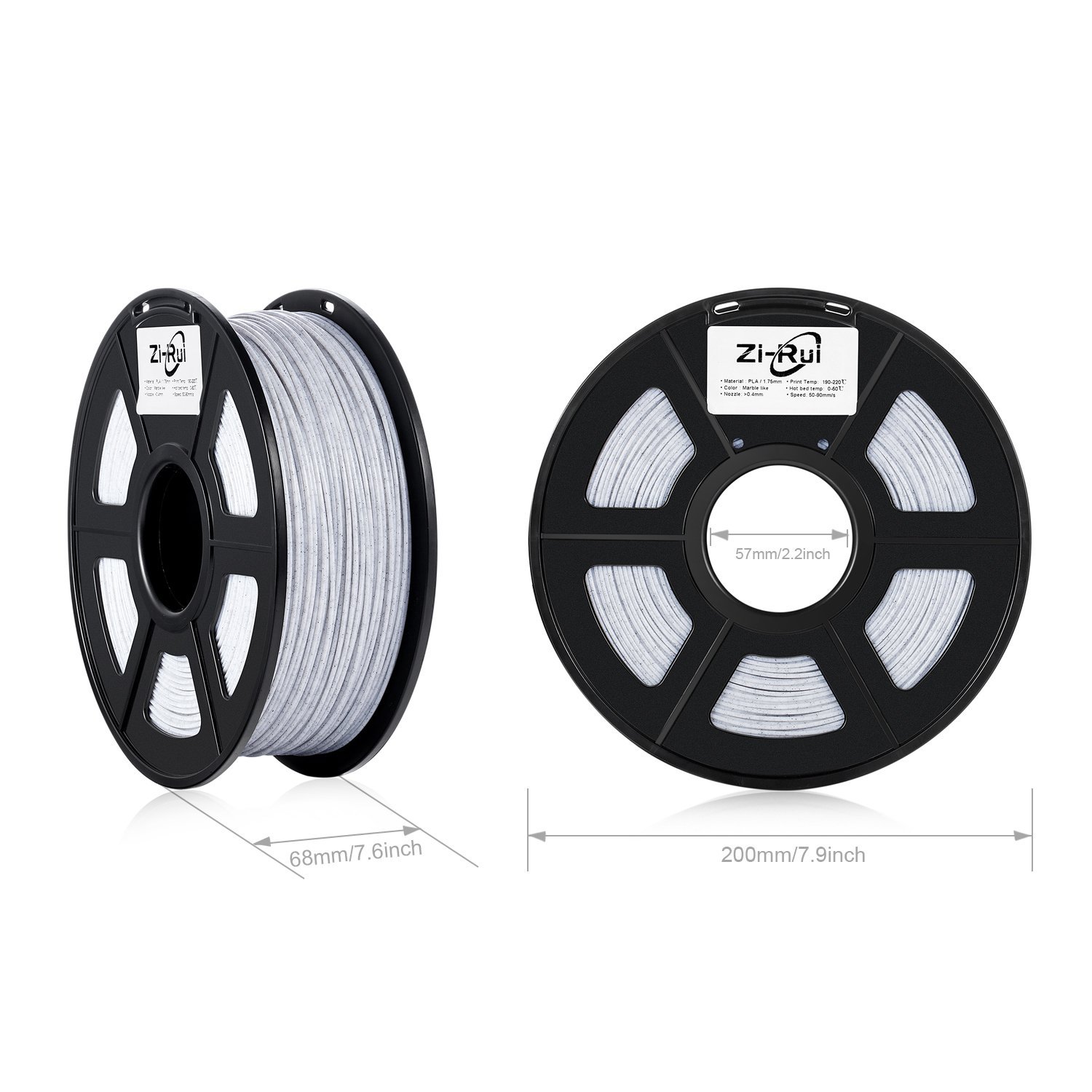 Premium Marble PLA 3D Printer Filament 1.75mm - 1kg Spool, Marble White for Smooth 3D Printing - Ideal for Home DIY, Cosplay Props & Architectural Models