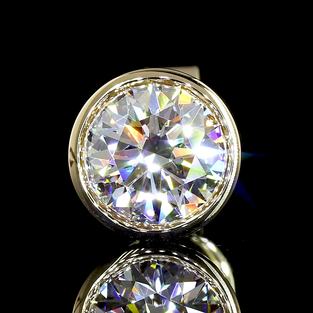 2.08 Carat Lab Grown Round E VS1 Diamond Stud Earrings in 14K Yellow Gold | Perfect for Weddings, Anniversaries & Everyday Elegance