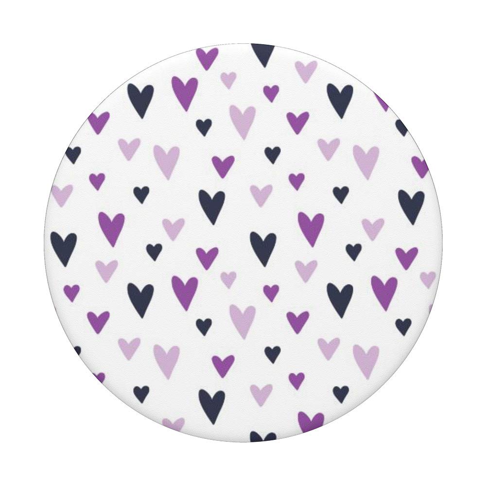 Art Purple Hearts Fancy Regal Romantic Love Valentine's Day PopSockets PopGrip - Swappable Phone & Tablet Grip for iPhone, Samsung | Perfect Gift for Couples, Anniversary & Romantic Occasions