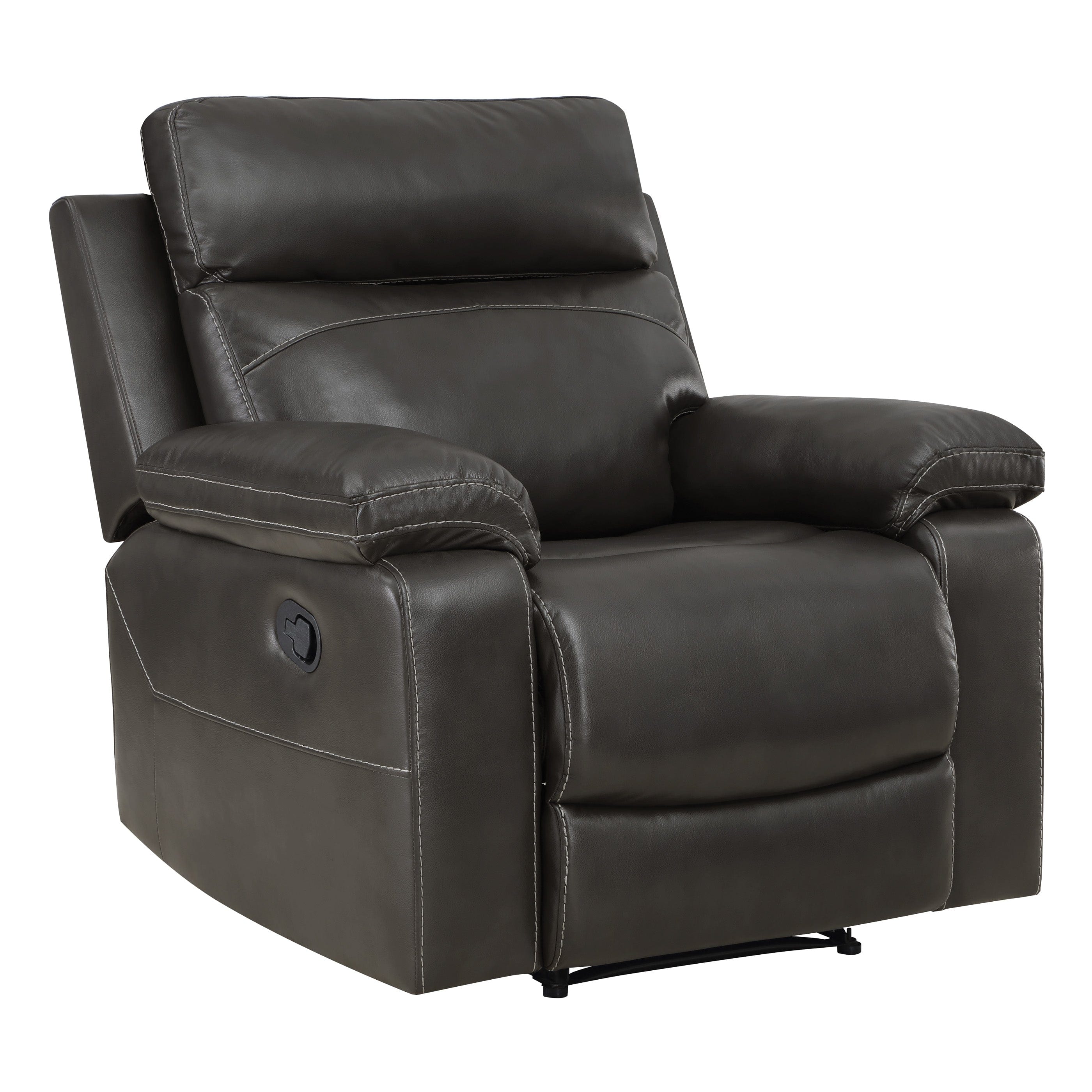 Office Star Bryson Recliner - Ergonomic Leather Executive Chair with Lumbar Support & Smooth Swivel - Perfect for Home Office, Gaming & Relaxation