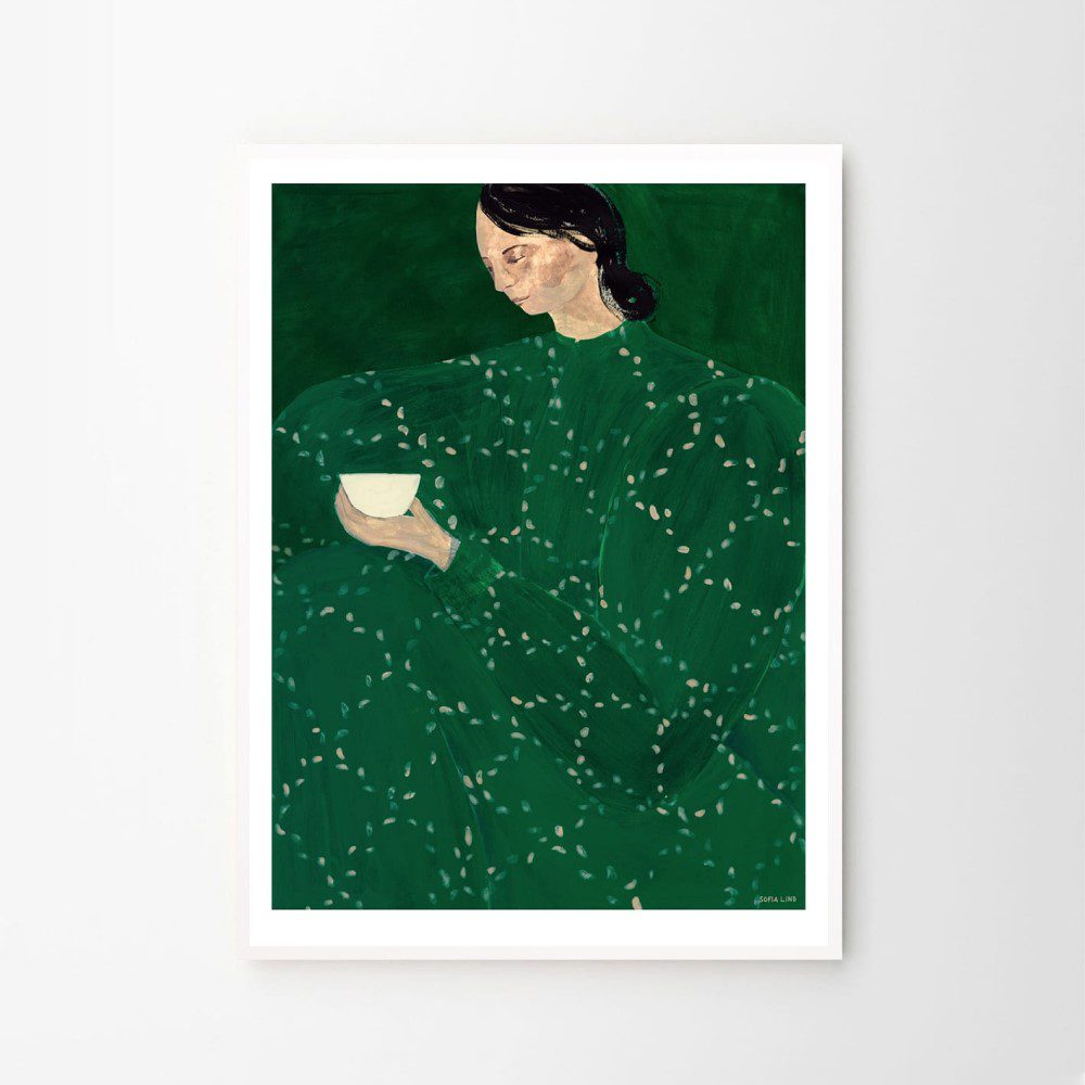 Sofia Lind 'Coffee Alone at Place de Clichy' Art Print - A5 Size Premium Wall Decor for Living Room, Bedroom & Office