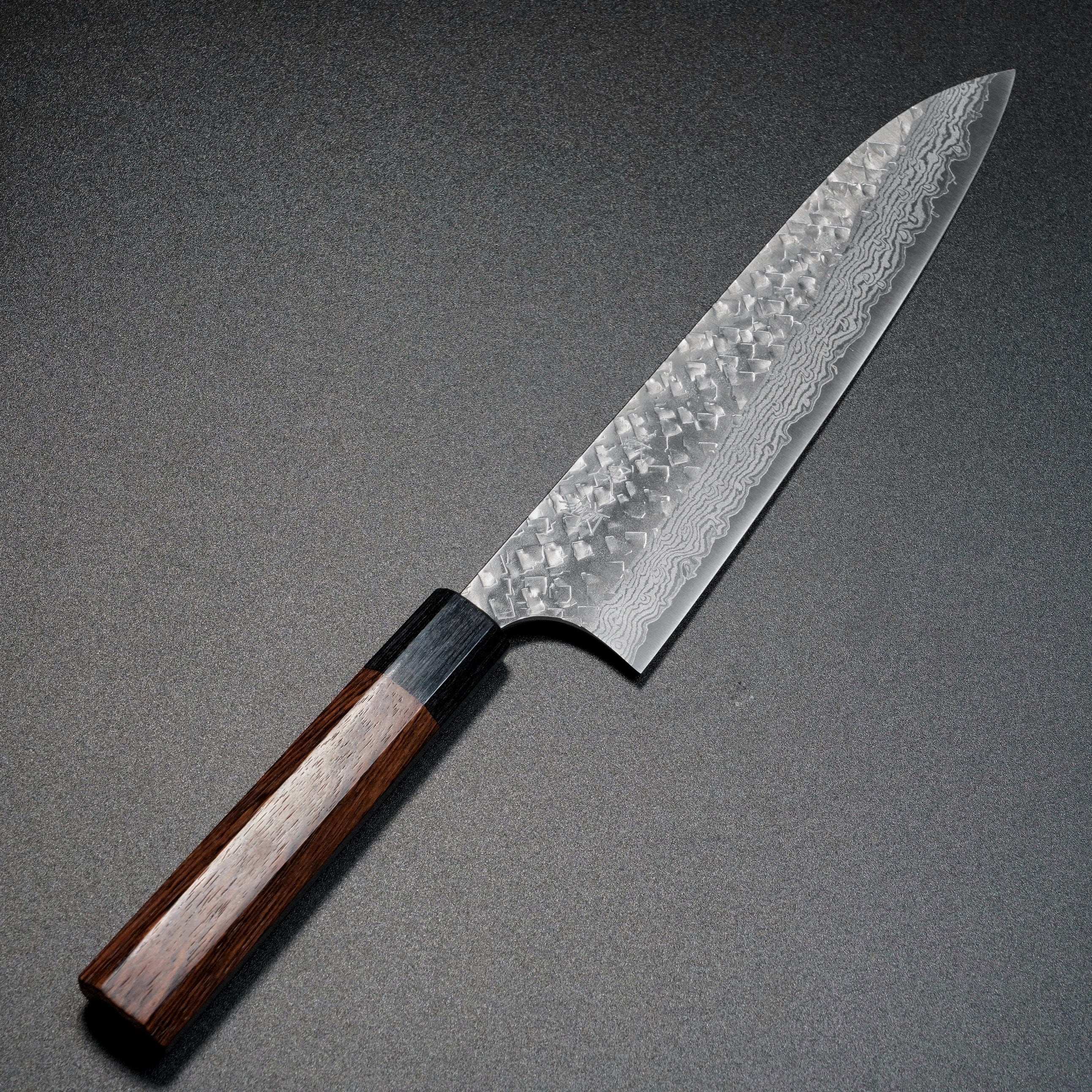 Premium Yoshimi Kato VG10 Hammered Damascus Gyuto Chef Knife 210mm - Japanese High Carbon Stainless Steel Blade with Honduras Rosewood Handle - Perfect for Professional Chefs & Home Cooking, Sushi, Meat Slicing & Vegetable Chopping