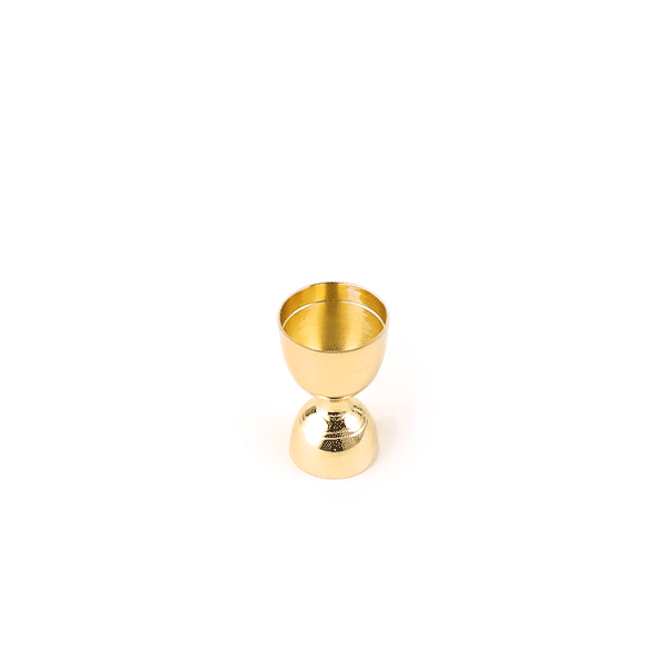 1 oz & 2 oz Gold Plated Stainless Steel Cocktail Jigger - Professional Bar Measuring Tool for Mixing Negroni, Martini & Cocktails - Perfect for Home Bars & Bartenders (1 Count)