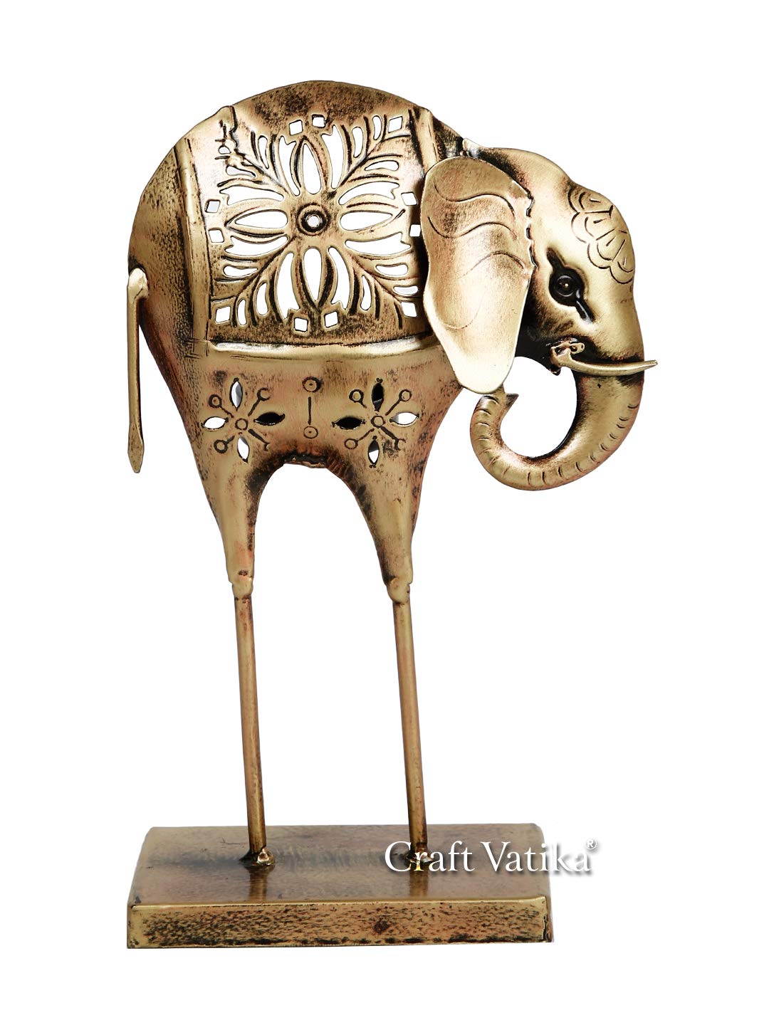 Elegant Metal Elephant Tea Light Candle Holder - Handcrafted Home Decor for Living Room, Office Desk, or Wedding Centerpiece (Set of 1) - Perfect for Romantic Ambiance, Meditation Spaces & Gift Giving