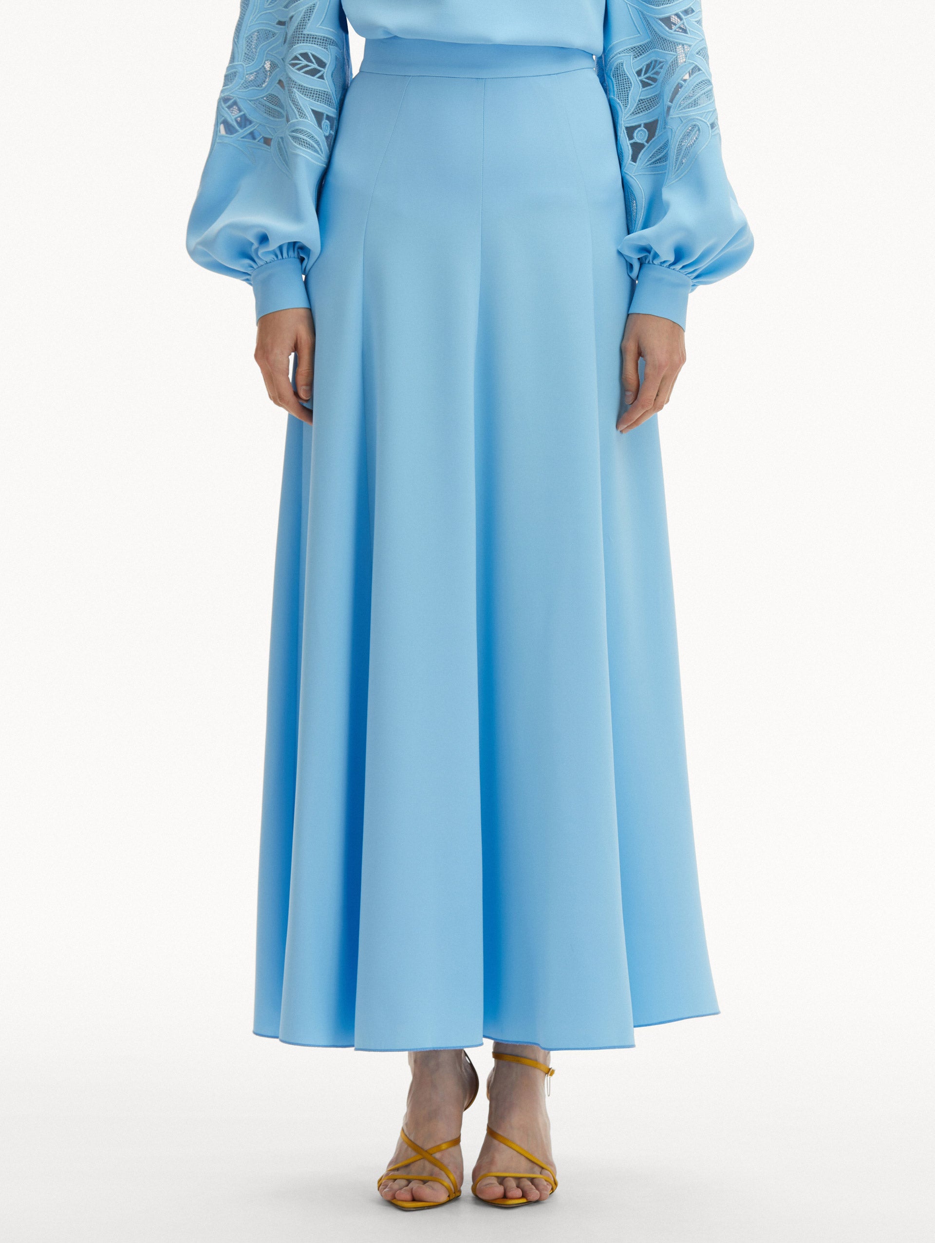 Elegant Silk Georgette Skirt for Women - Flowy A-Line Midi Skirt with Side Slits | Perfect for Summer, Beach, Party & Office Wear