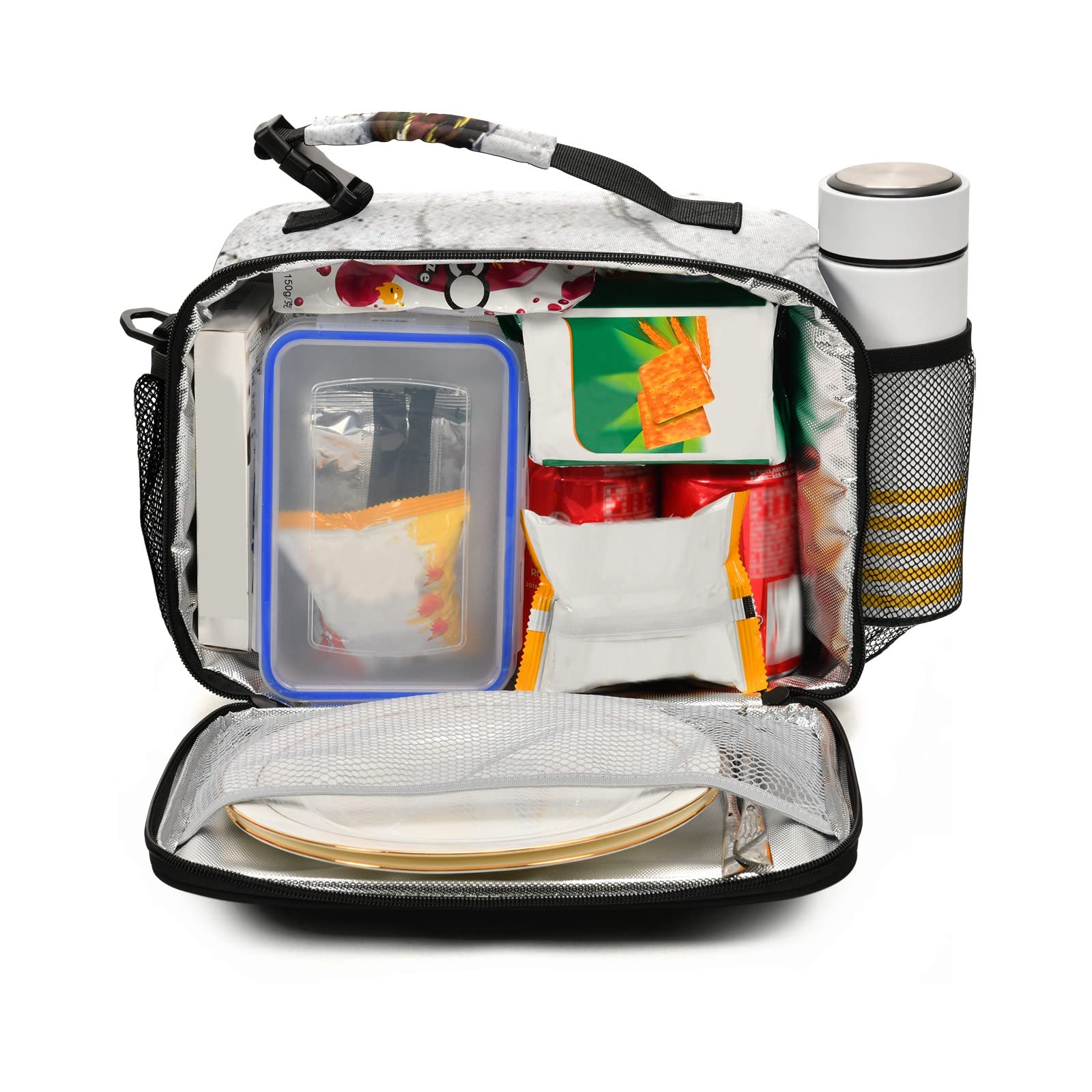 ALAZA Insulated Dinosaur Lunch Box for Kids - Reusable Meal Container with Adjustable Shoulder Strap - Perfect for School, Picnics & Outdoor Activities (Boys & Girls)