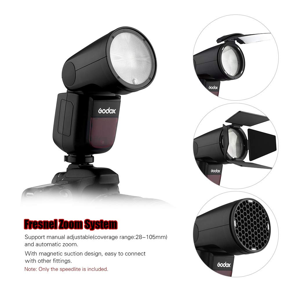 Godox V1O Professional Round Head Camera Flash Speedlite - Wireless 2.4G TTL Flash for Olympus Cameras - Perfect for Wedding, Portrait & Studio Photography - Ideal for Low Light Events & Professional Photo Shoots