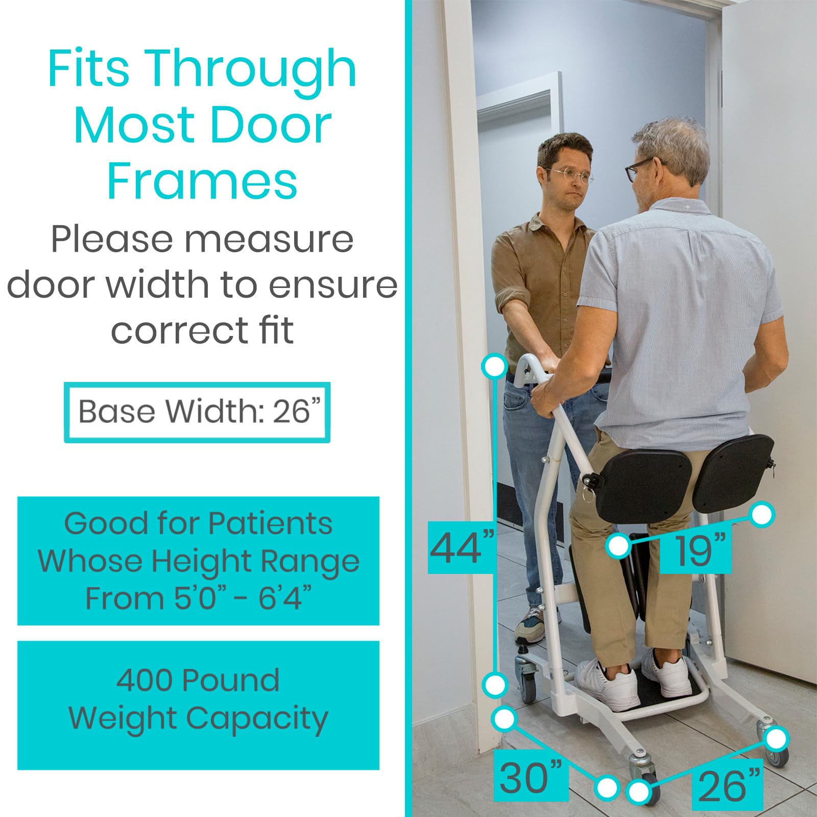 Vive Sit to Stand Lift & Transfer Sling - Elderly Stand Assist Mobility Aid for Home Care, Wheelchair Transfer Device, Disability Support for Adults (Sit to Stand Lift + Sling) - Ideal for Safe Patient Transfers from Bed to Chair or Wheelchair
