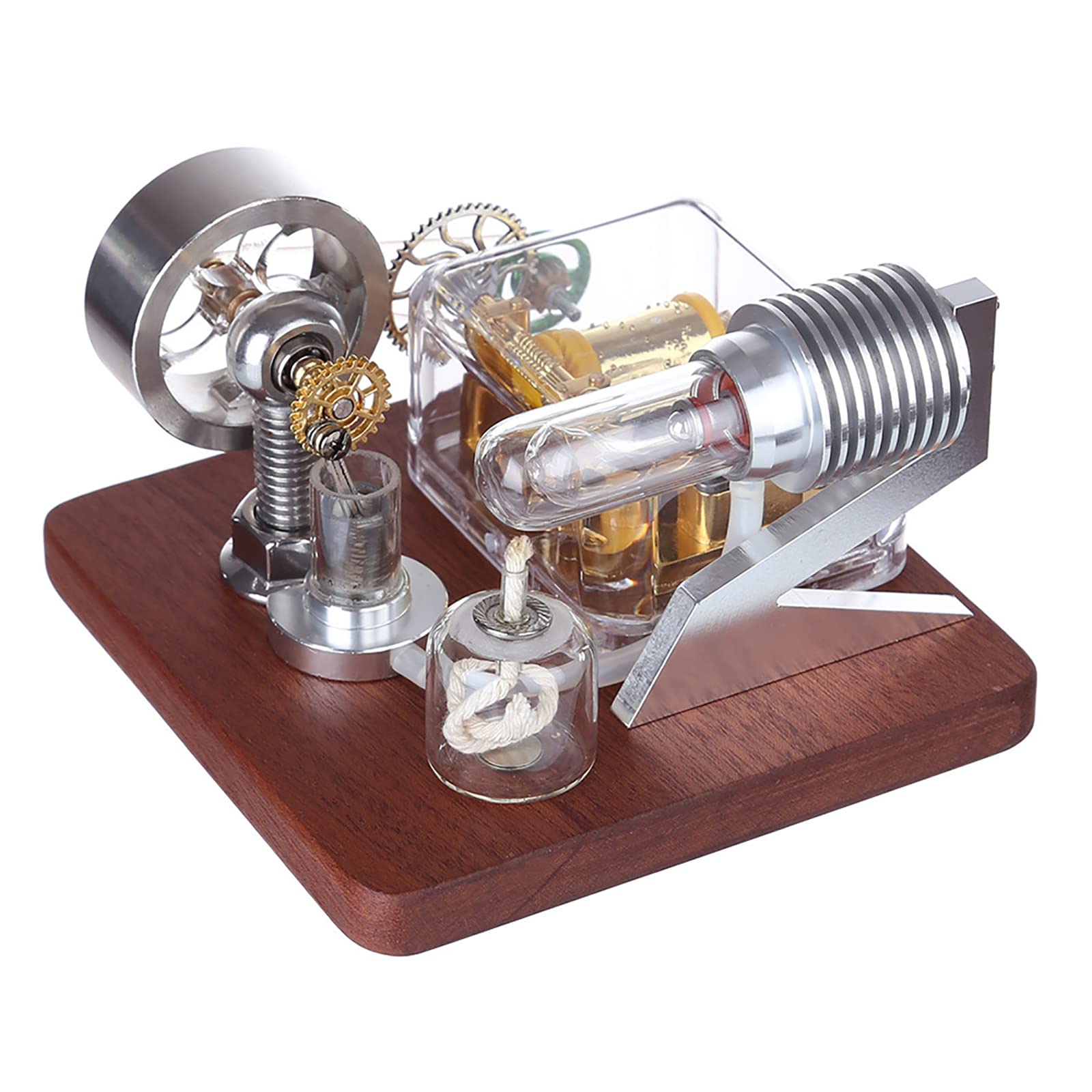 Stirling Engine Model - Music Box Steam Engine Physics Science Kit, External Combustion Engine Educational Toy for Adults & Kids | Birthday Gift, STEM Learning, Home Office Desk Decor