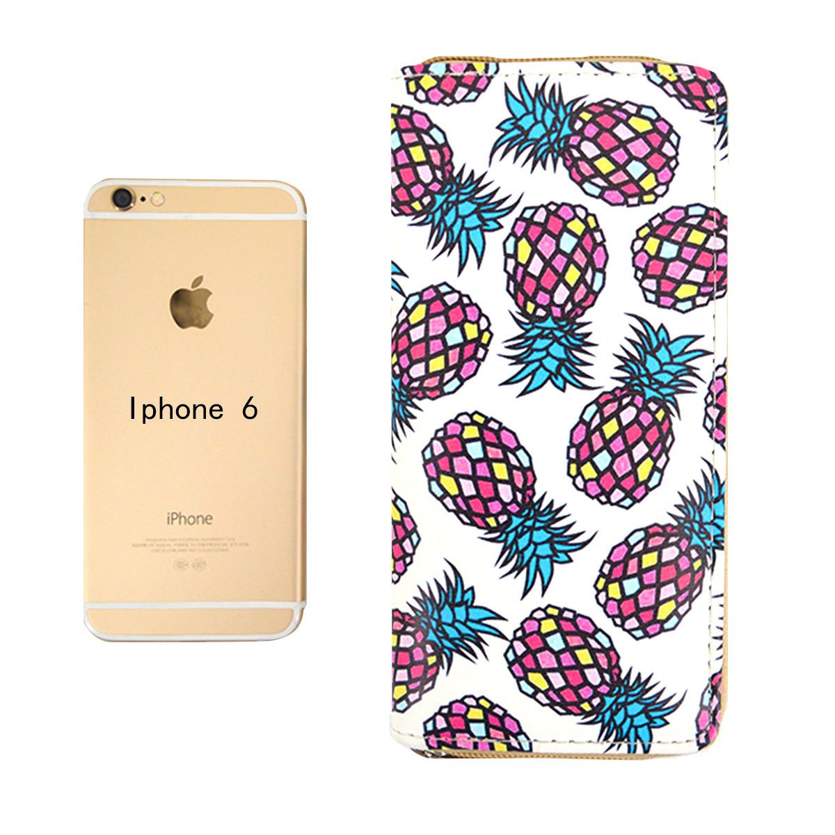 Mily Fashion Girls Pineapple Print Faux Leather Zipper Wallet - Long Phone Card Holder Clutch Purse for Teens & Women | Perfect for School, Travel & Everyday Use