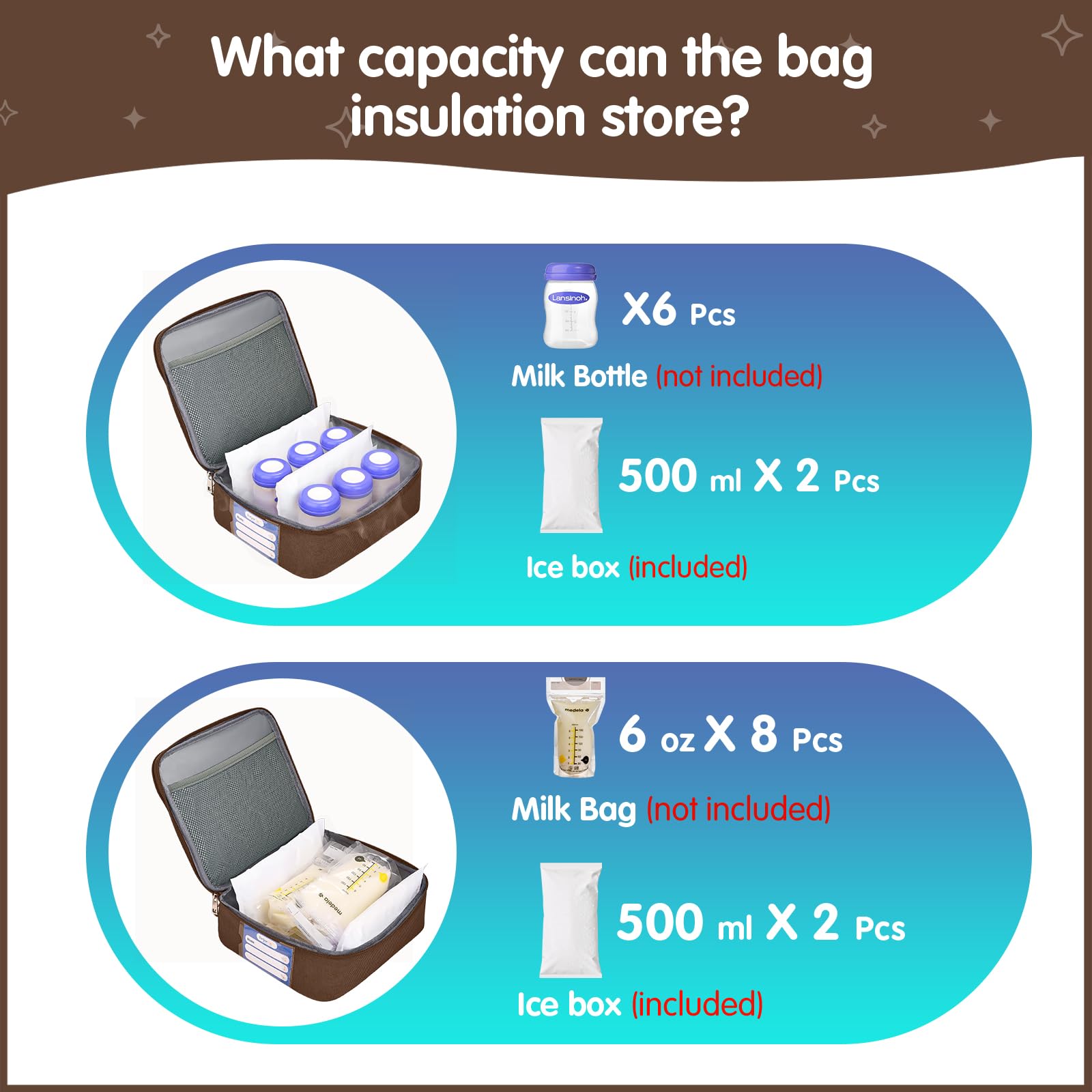 DERJUNSTAR Breast Pump Backpack - Insulated Breast Pump Bag for Nursing Moms, Hands-Free Pumping Bag with Cooler Compartment (Brown) - Perfect for Work, Travel & On-the-Go Pumping