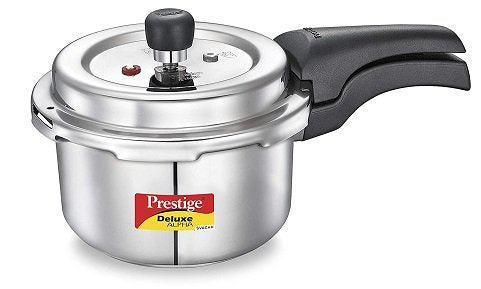 Prestige Svachh Deluxe Alpha 2 Liter Stainless Steel Pressure Cooker - Fast & Safe Cooking for Rice, Beans & Indian Dishes | Perfect for Home Kitchens & Camping