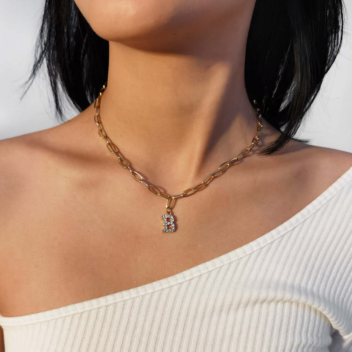 14K Gold Alphabet Charm Pendant Necklace - Personalized Initial Necklace for Women, Gift for Her | Perfect for Birthdays, Anniversaries & Everyday Wear (HSN701)