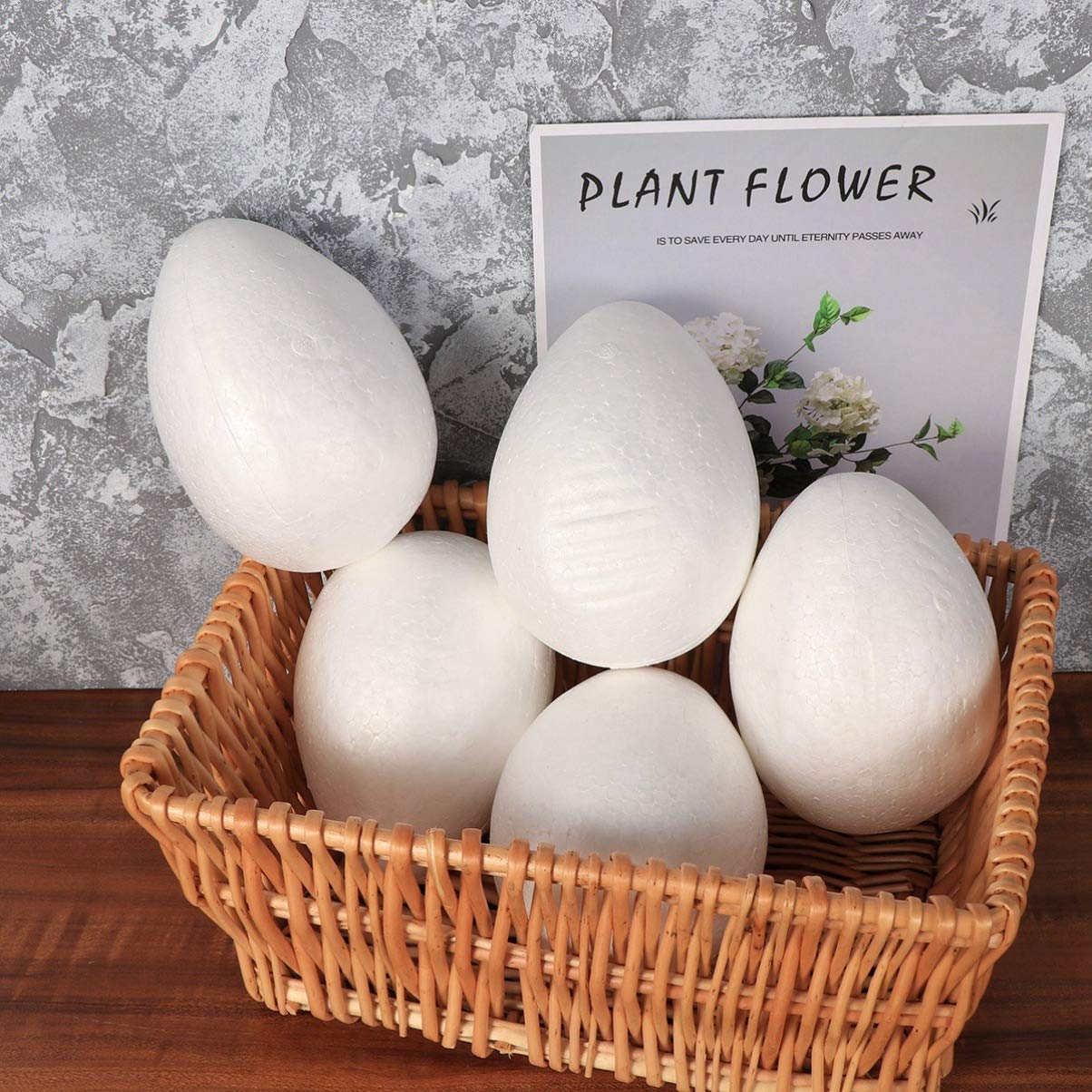 TENDYCOCO DIY Painting Easter Eggs - 5Pcs White Blank Eggs for Easter Crafts, Birthday Party Favors & Holiday Decorations - Perfect for Kids' Art Projects, Easter Basket Stuffers and Spring Festival DIY Activities