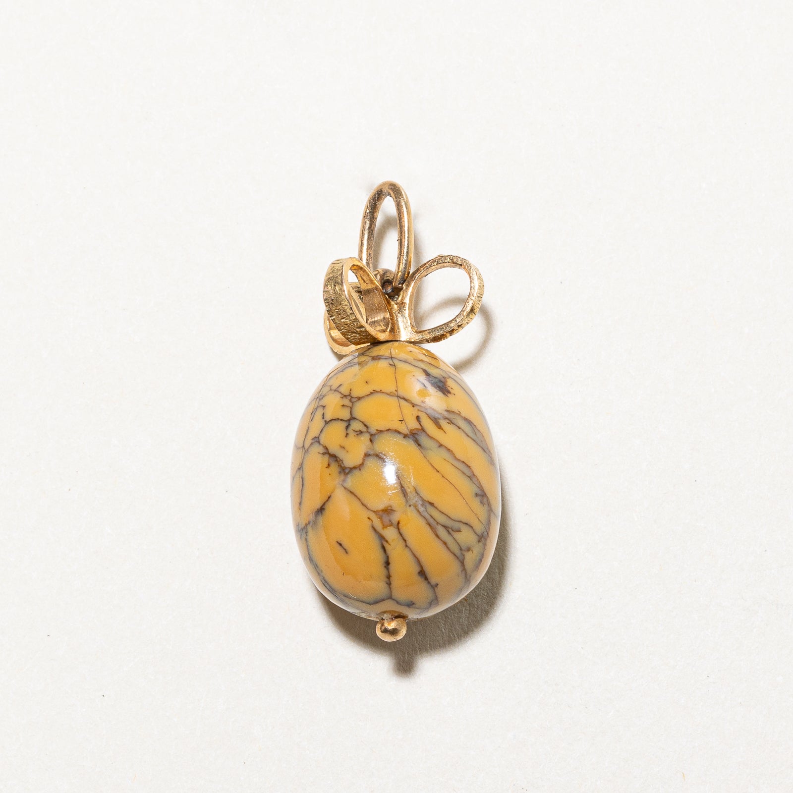 Cavelti Dendritic Common Boulder Opal Egg Charm - 22.00ct Natural Gemstone Jewelry for Necklace, Bracelet & DIY Crafting | Unique Handmade Gift for Women