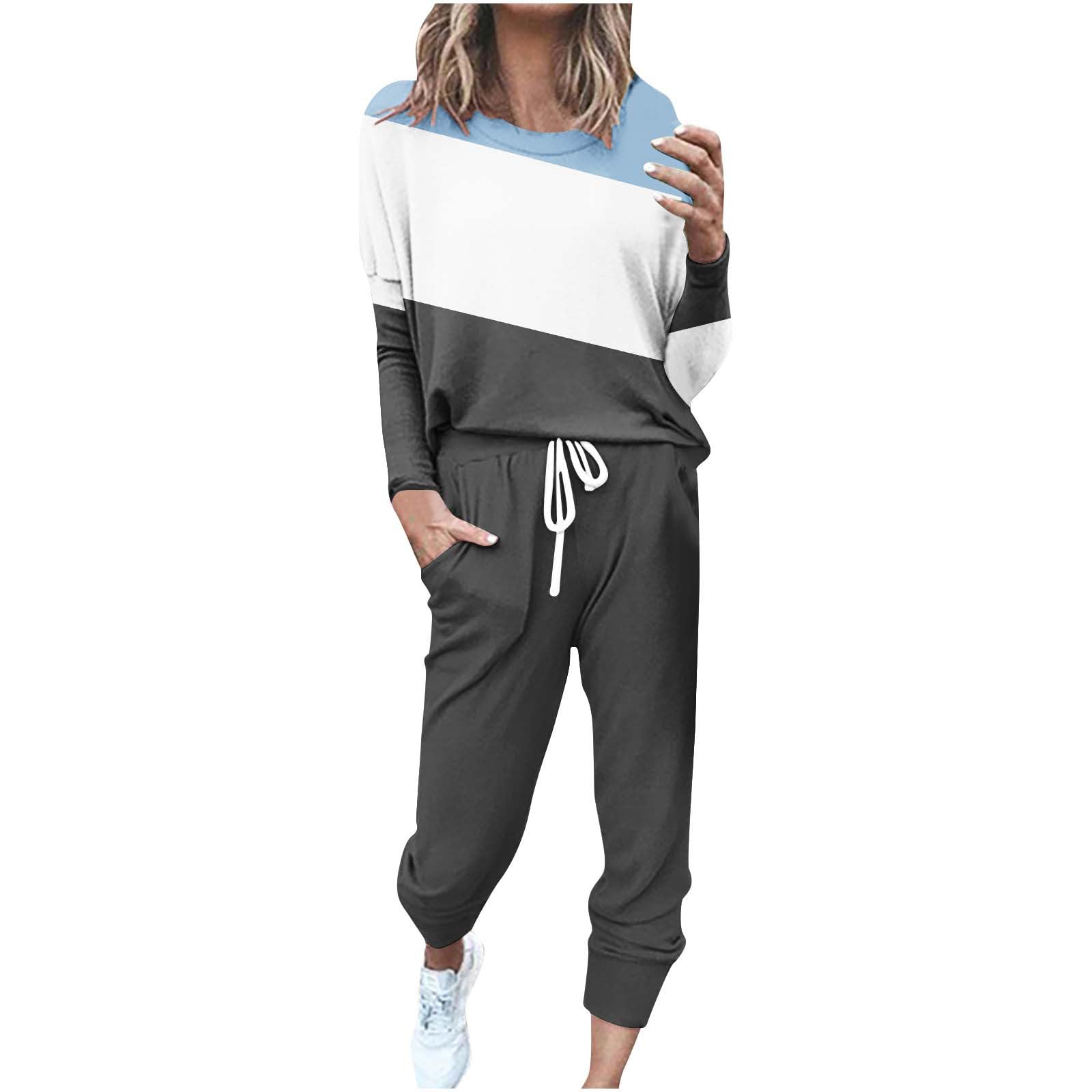 Women's 2-Piece Lounge Set - Soft Cotton Shorts & Top Comfy Jogger Outfit for Fall 2023 | Casual Home Wear, Running Errands, Travel & Relaxation