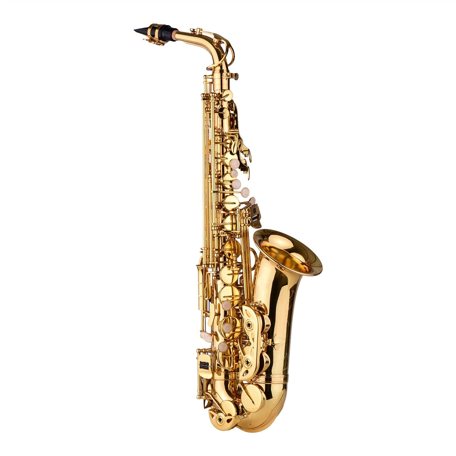 Brass Lacquered Alto Saxophone AS200 with Case & Accessories for Beginners & Students