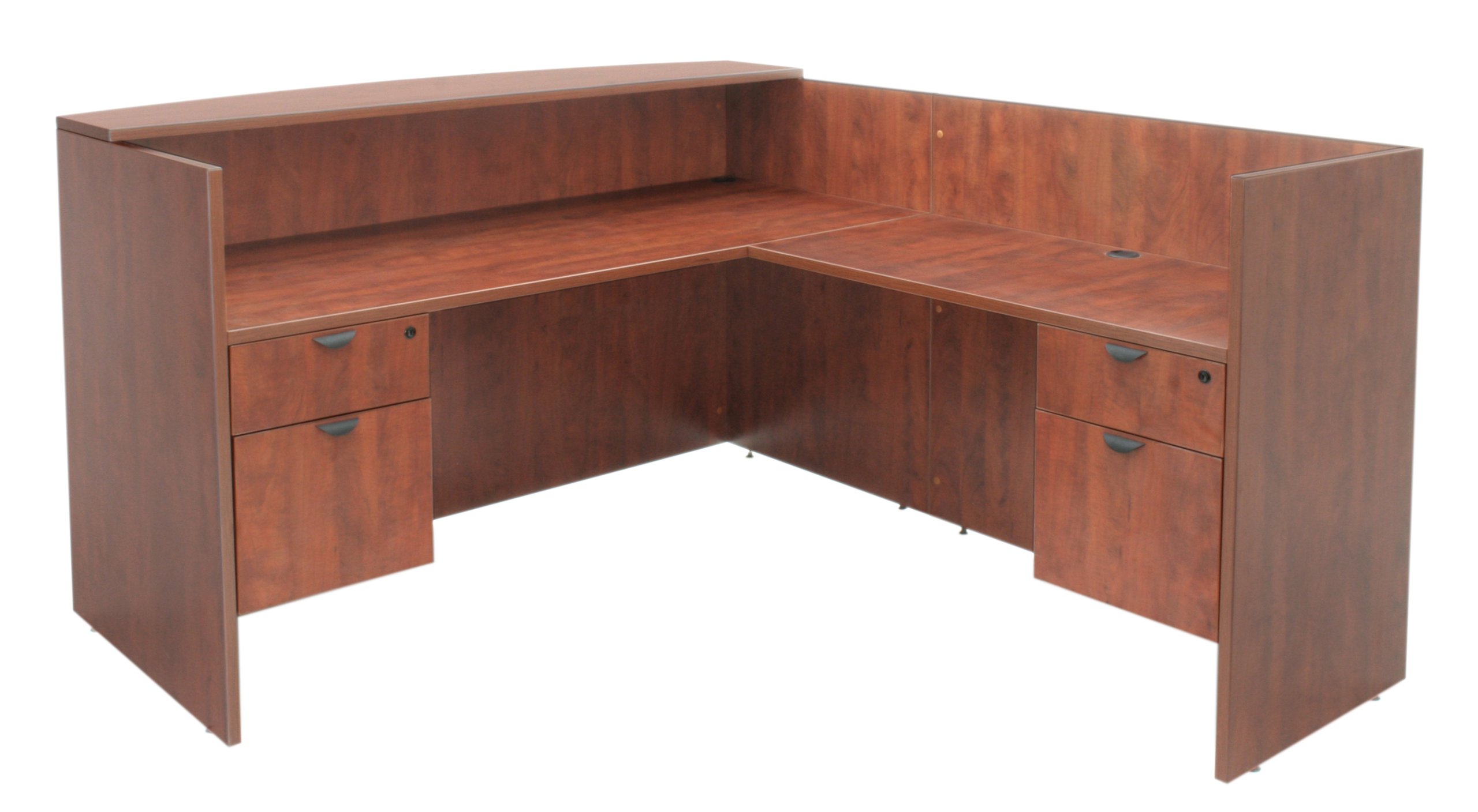 Regency Legacy Double Box File Pedestal Reception Desk - Cherry Wood Office Furniture for Professional Workspaces & Corporate Lobbies