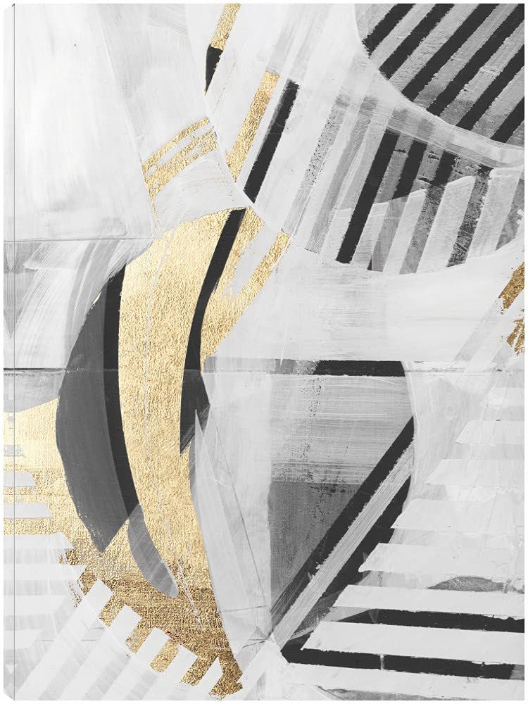 Eva Watts Neutral Wave Lengths Canvas Wall Art - Modern Abstract Painting for Living Room, Bedroom, Office & More - Ready to Hang 42x56 Inches - Perfect for Home Decor, Gifts & Interior Design