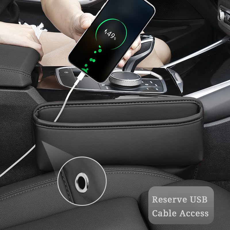 Universal Car Seat Gap Filler Organizer - 2Pcs Black Storage Solution for Car, SUV & Truck - Prevent Items from Falling Between Seats & Console - Perfect for Phones, Keys, Wallets & Small Essentials