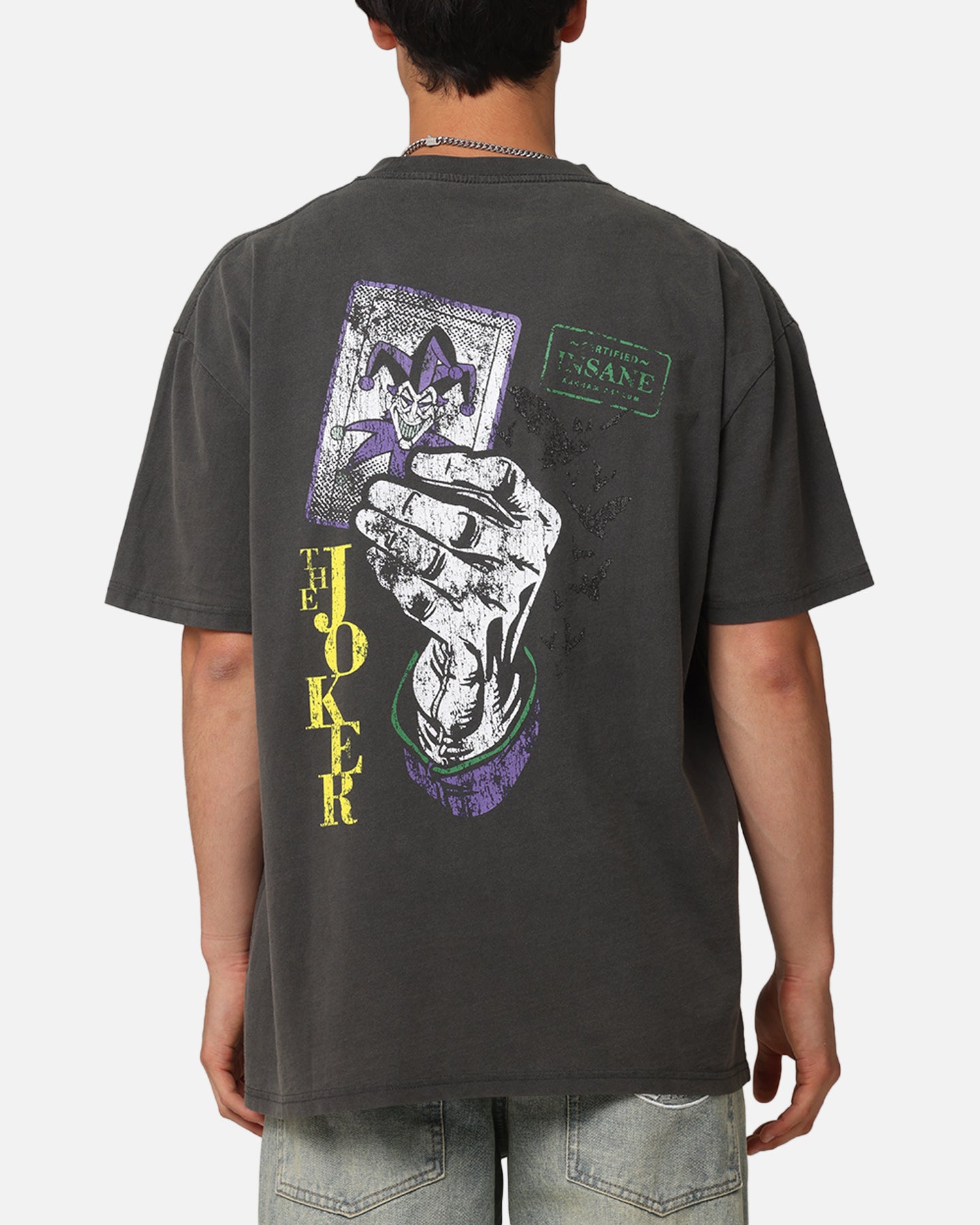 DC Batman The Joker Harley Quinn Vintage Graphic T-Shirt - Black Washed Cotton Tee for Men & Women - Perfect for Cosplay, Comic Con & Casual Wear
