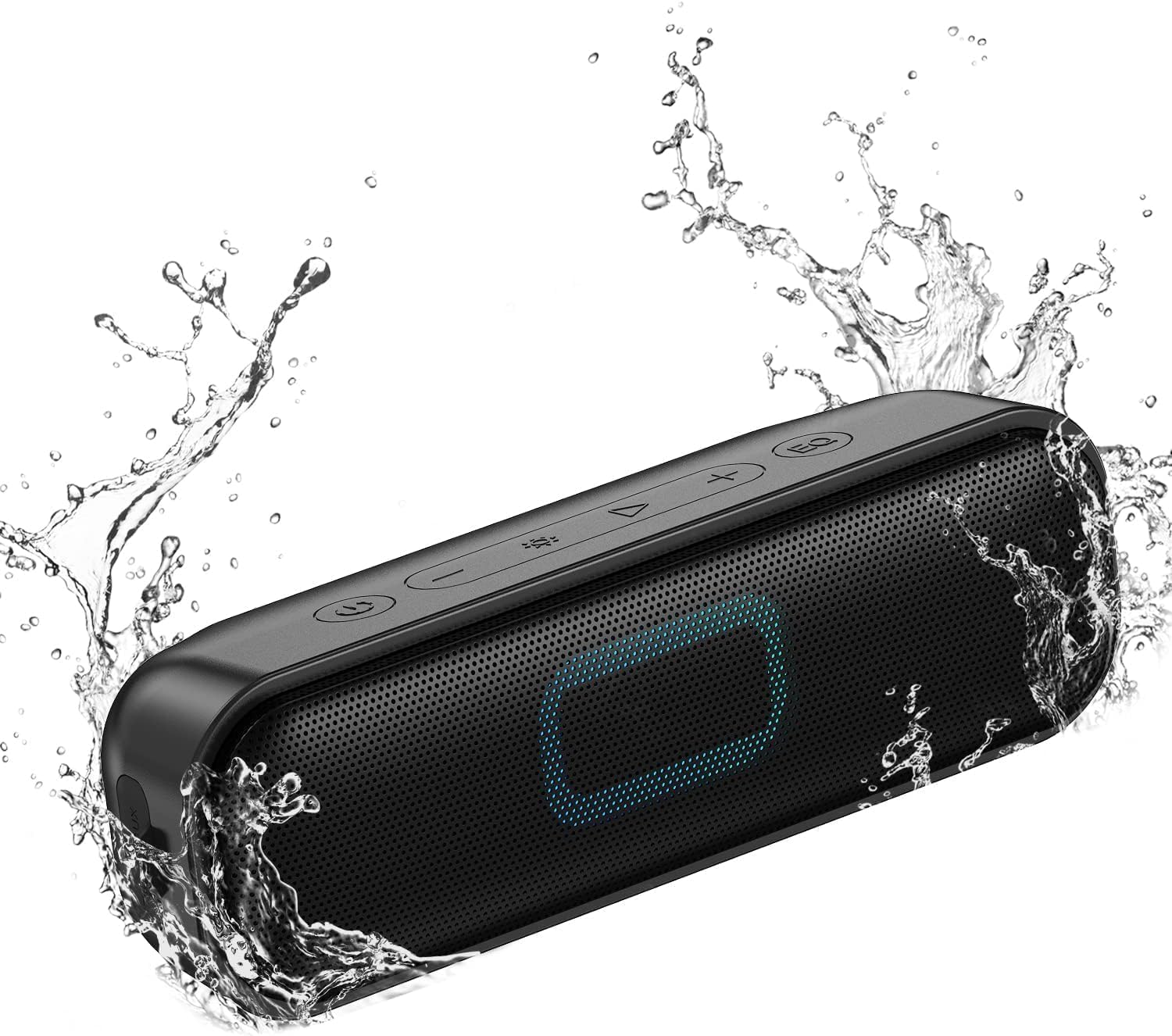20W Portable Bluetooth Speaker with Stereo Sound, IPX7 Waterproof Wireless Speaker - TWS Pairing, Multi-Color LED Lights, 15H Playtime for Parties, Shower, Beach, Camping & Outdoor Activities