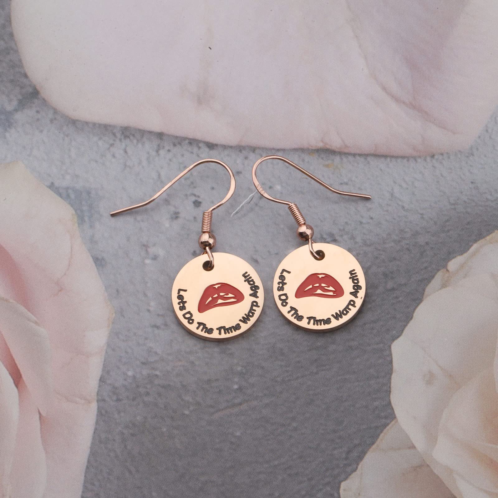 UJIMS The Rocky Horror Picture Show Inspired Earrings - Time Warp Again Statement Jewelry for Rocky Horror Fans, Musical Film Lovers | Perfect for Cosplay, Halloween, and Theater Costume Accessories