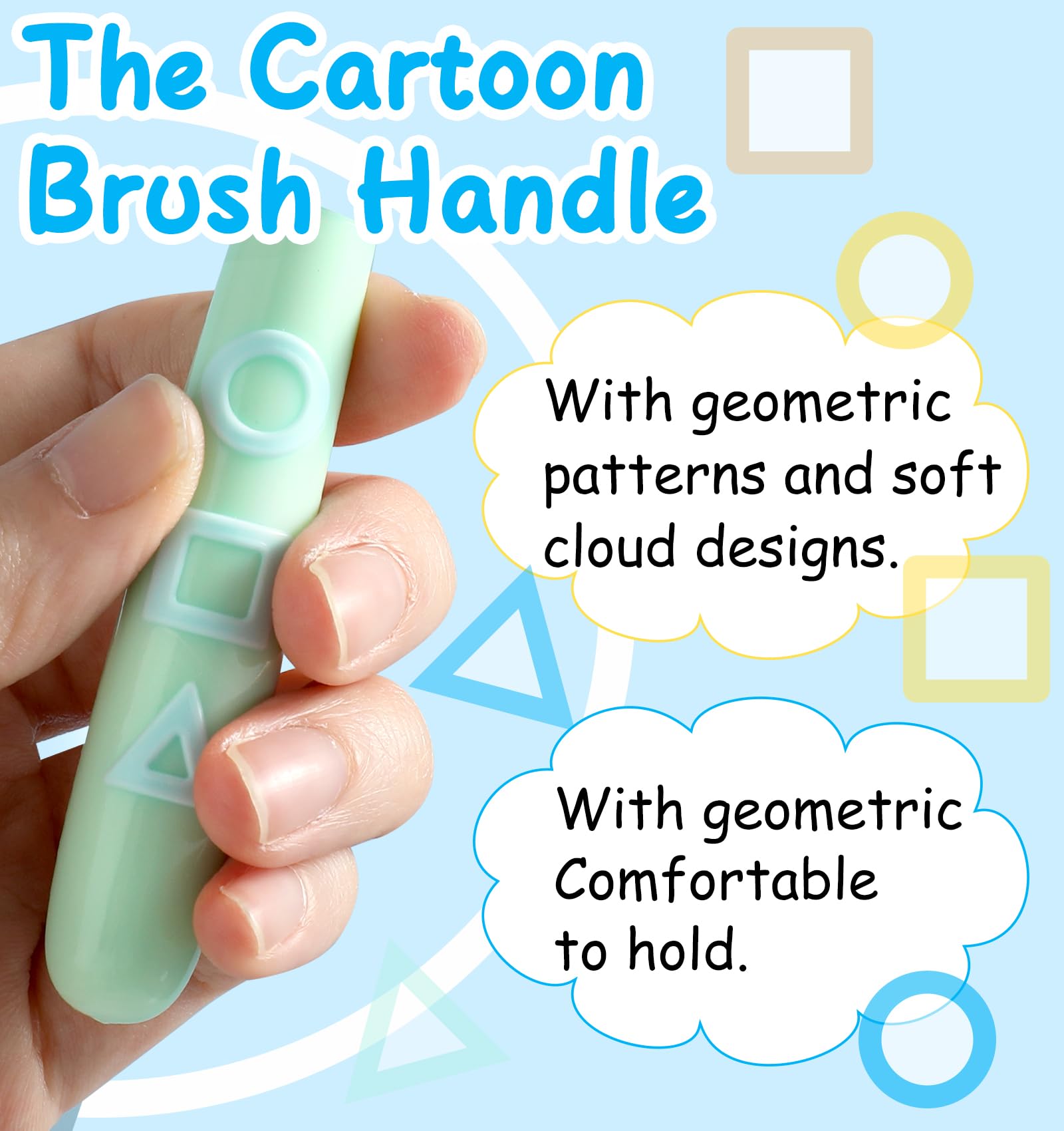 8 Pack Kids Toothbrushes with Soft Bristles - Colorful Clouds & Geometric Designs for Toddlers Ages 2-12 | Gentle Dental Care for Morning & Night Routine, Travel, School & Home Use