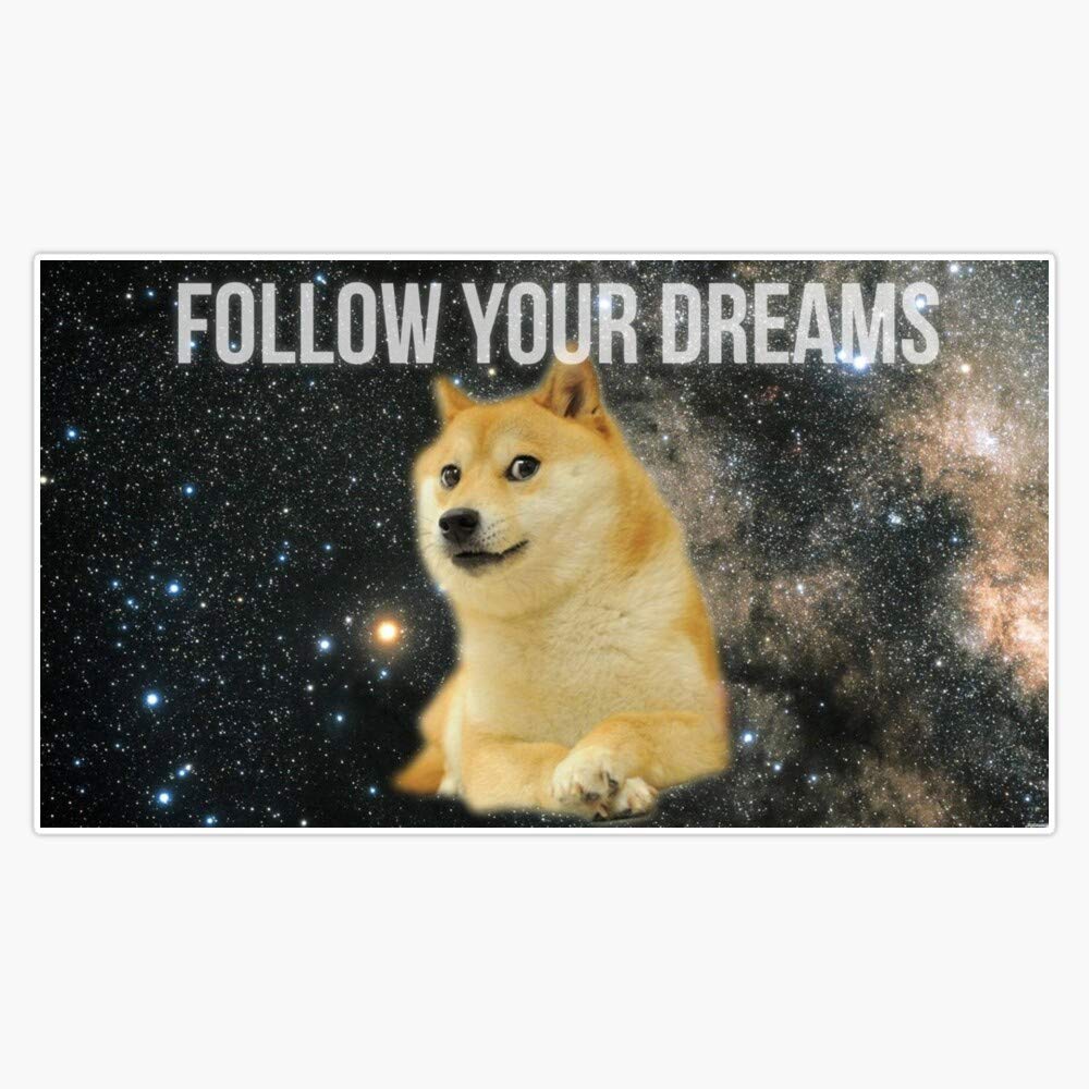 Doge Shibe Meme Vinyl Waterproof Sticker Decal - 5 Inch Car, Laptop, Wall, Window, Bumper Sticker - Perfect for Cars, Laptops, Home Decor & Office Spaces