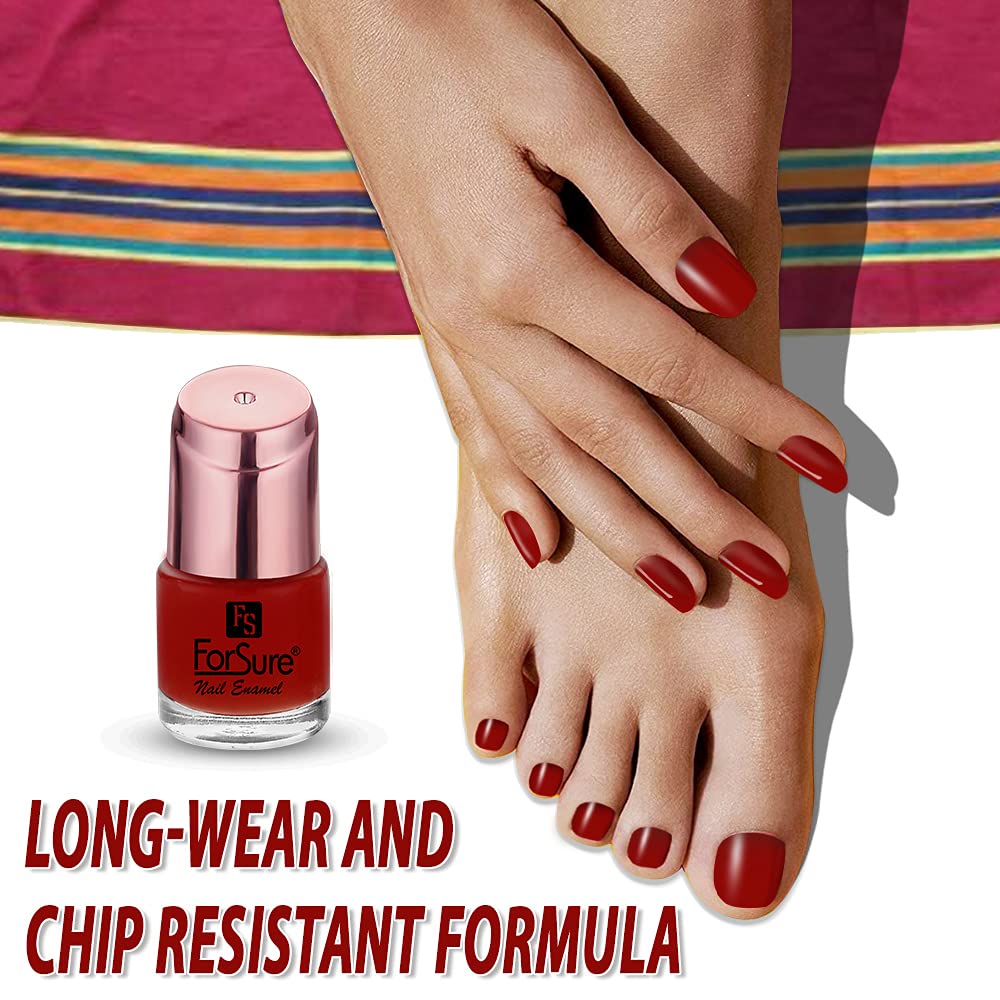 ForSure® Glossy Quick Dry Gel Nail Polish - Glossy Red, Long Lasting & Chip Resistant - Perfect for Manicures, Pedicures & Nail Art at Home or Salon