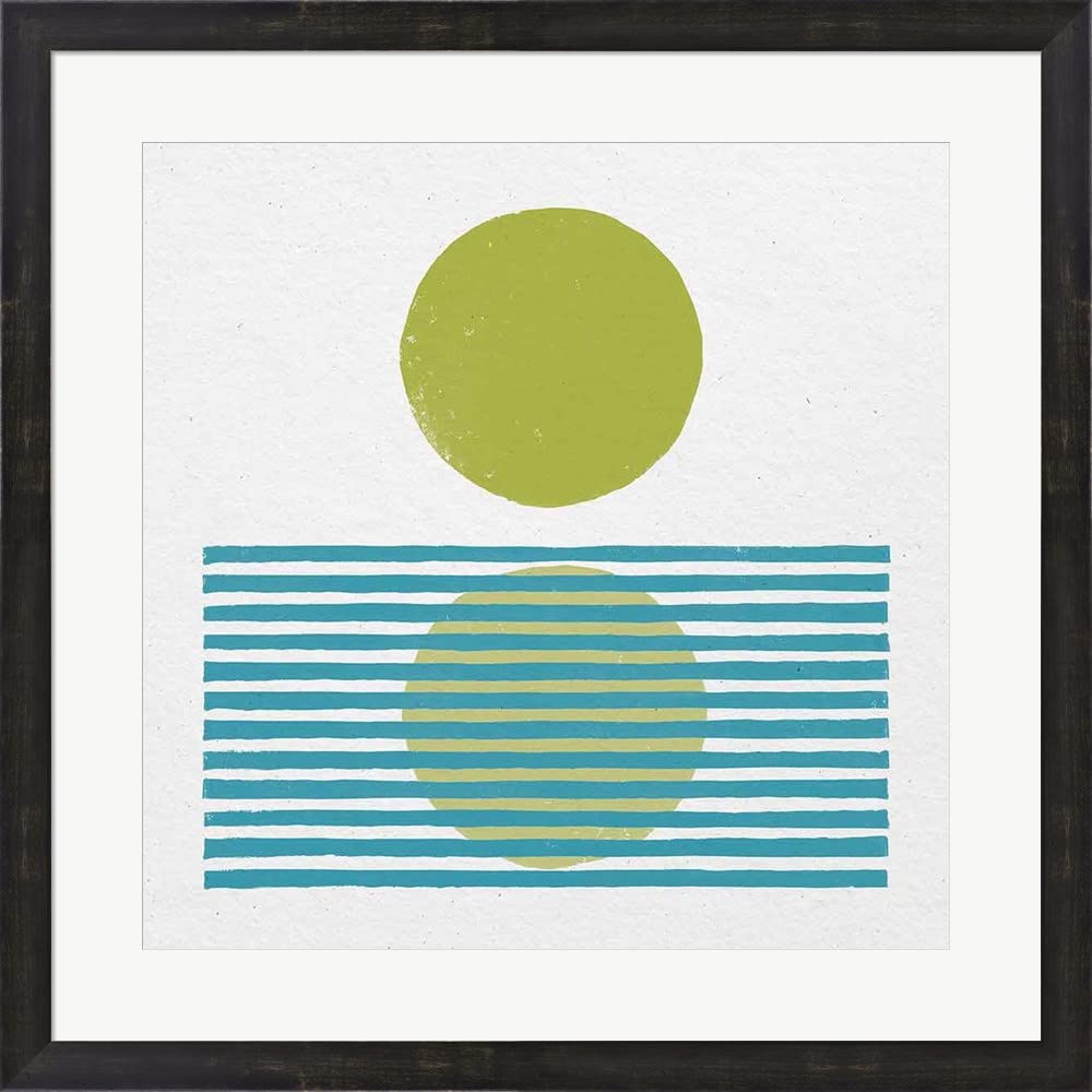 Moira Hershey Framed Art Print - Reflection I Green Wall Decor with Espresso Brown Frame, 27x27 Inches - Perfect for Living Room, Bedroom & Office Decor