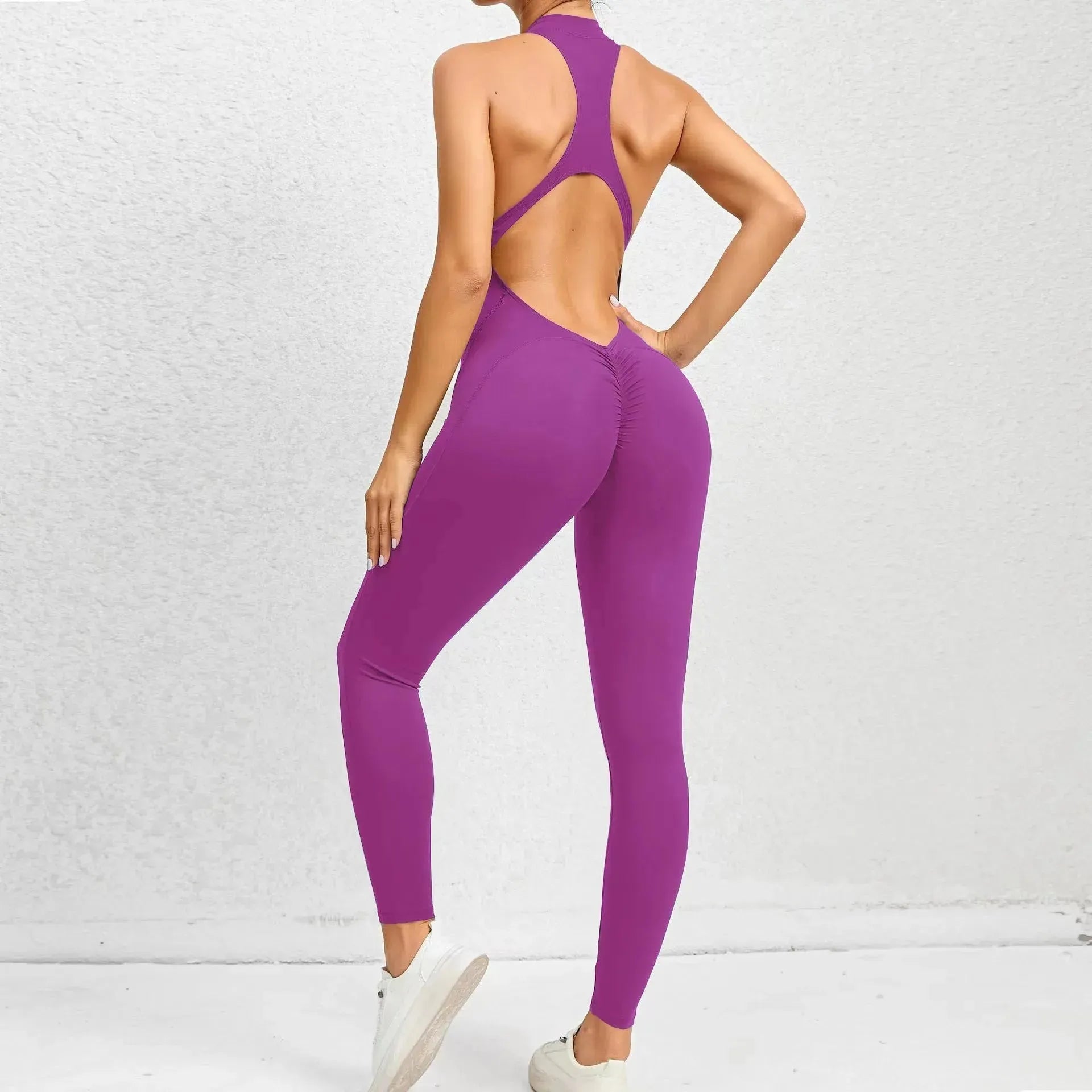 2024 Women's Yoga Sets One Piece - Sleeveless Vest Exercise Crop Jumpsuit with Scrunch Back Pants for Gym, Workout & Fitness | Perfect for Yoga, Pilates, Running and Active Lifestyle