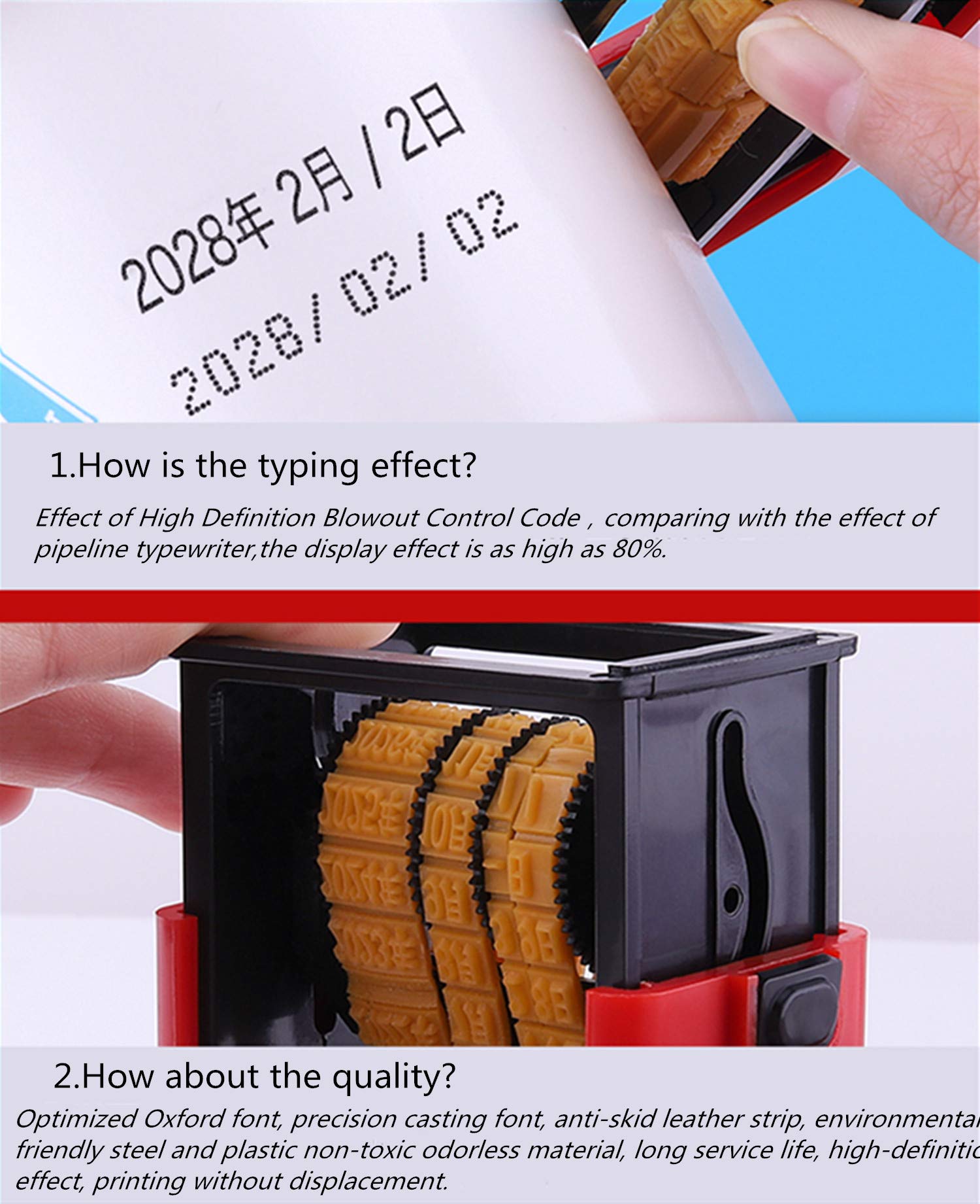 Handheld Expiration Date Printer - Manual Lot Coding Machine for Production Date, Batch Number on Metal, Wood, Bottles (Real Font) - Ideal for Food Packaging, Cosmetics, Pharmaceuticals & Industrial Labeling