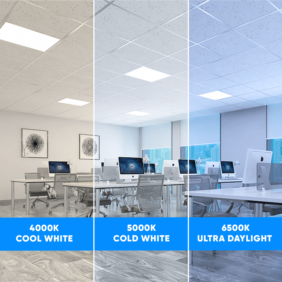 2 ft. x 4 ft. LED Flat Panel Light - 50W/60W/72W Adjustable Wattage, 4000K/5000K/6500K CCT Selectable, Dimmable with 0-10V & Dip Switch, 120-277V, ETL & DLC 5.1 Certified - Perfect for Office, Classroom, and Commercial Lighting